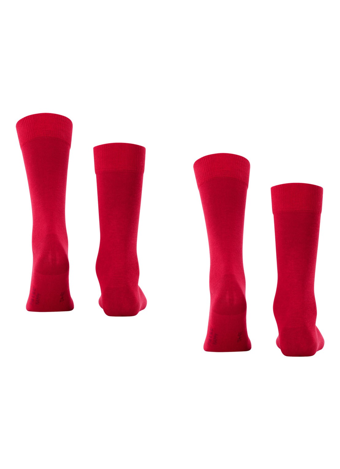 Falke Happy sokken van katoen in 2-pack - detail donkerrood
