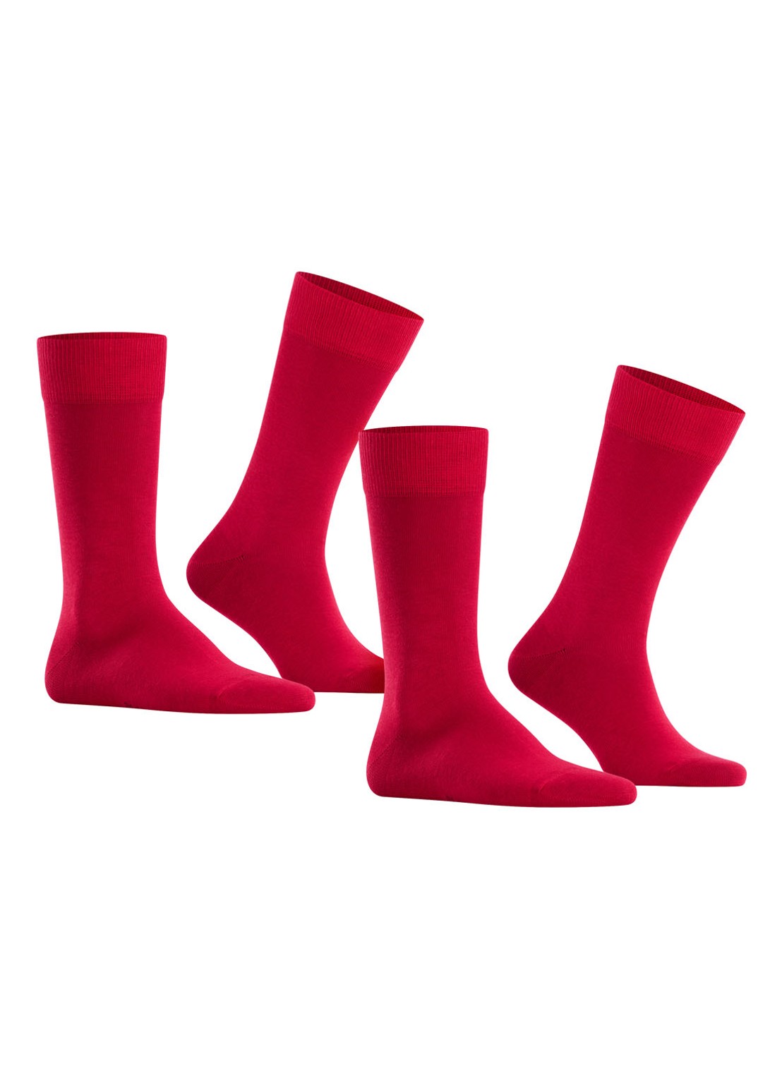Falke Happy sokken van katoen in 2-pack - voorkant 6 donkerrood