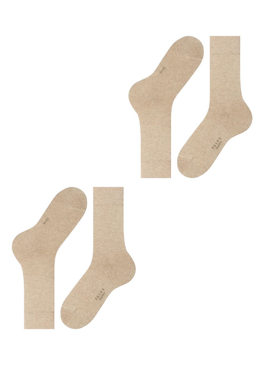 Falke Happy sokken van katoen in 2-pack - detail 2 beige