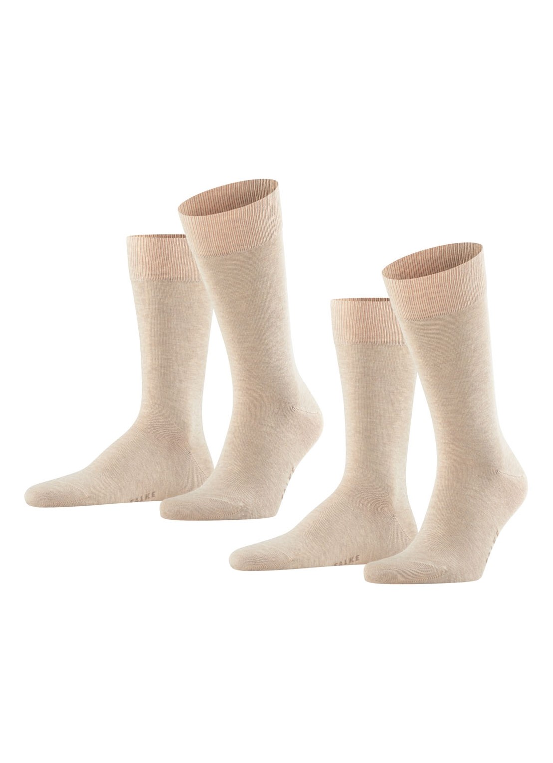 Falke Happy sokken van katoen in 2-pack - voorkant 5 beige