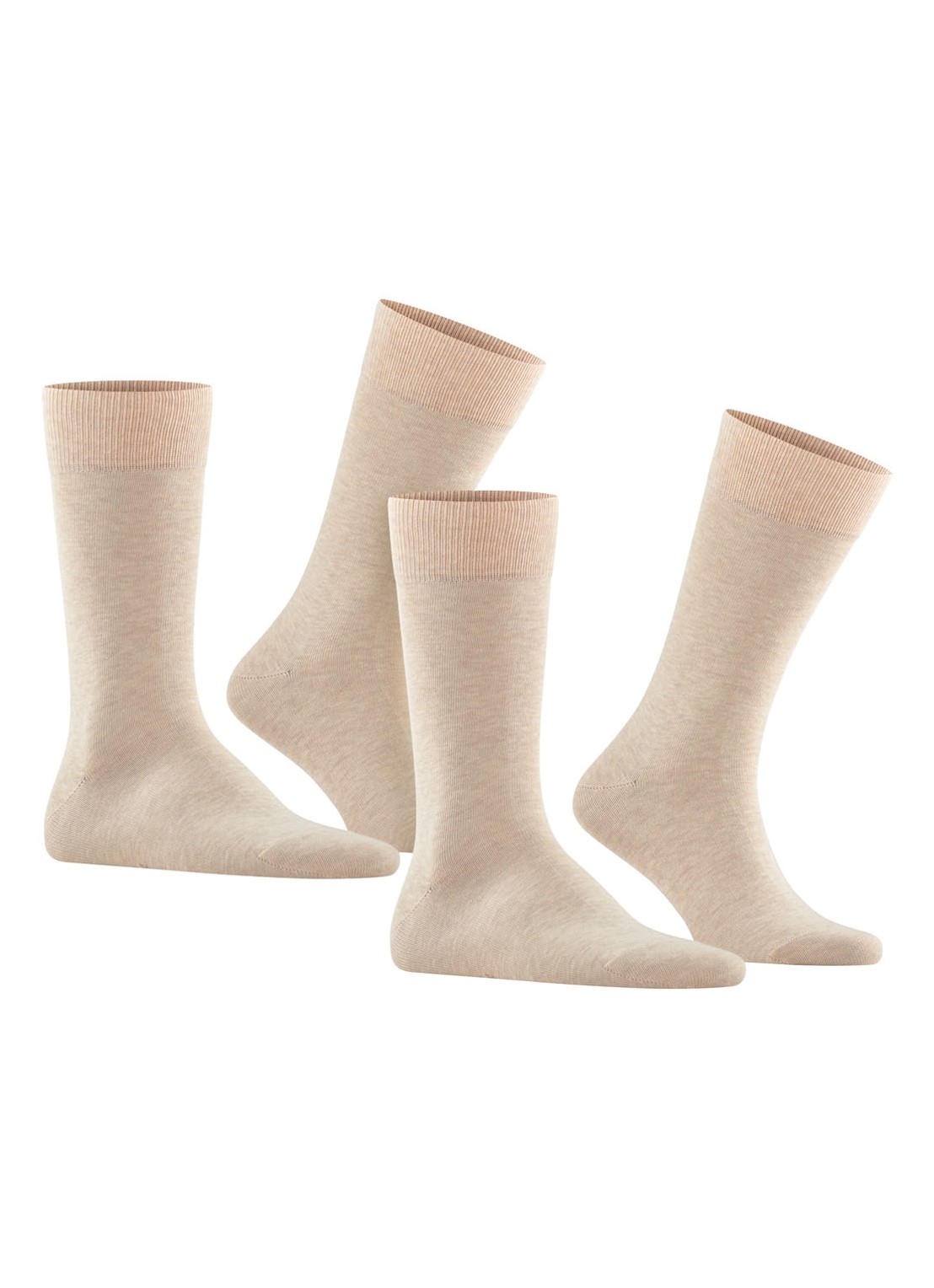 Falke Happy sokken van katoen in 2-pack - voorkant 6 beige
