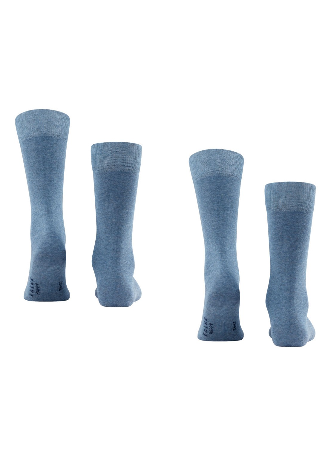 Falke Happy sokken van katoen in 2-pack - detail middenblauw