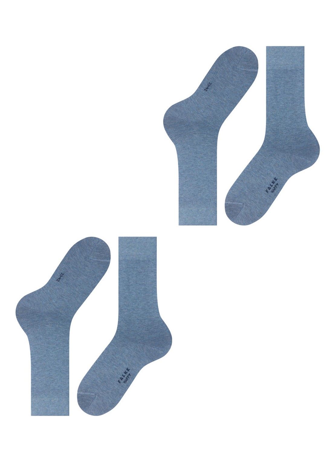 Falke Happy sokken van katoen in 2-pack - detail 2 middenblauw