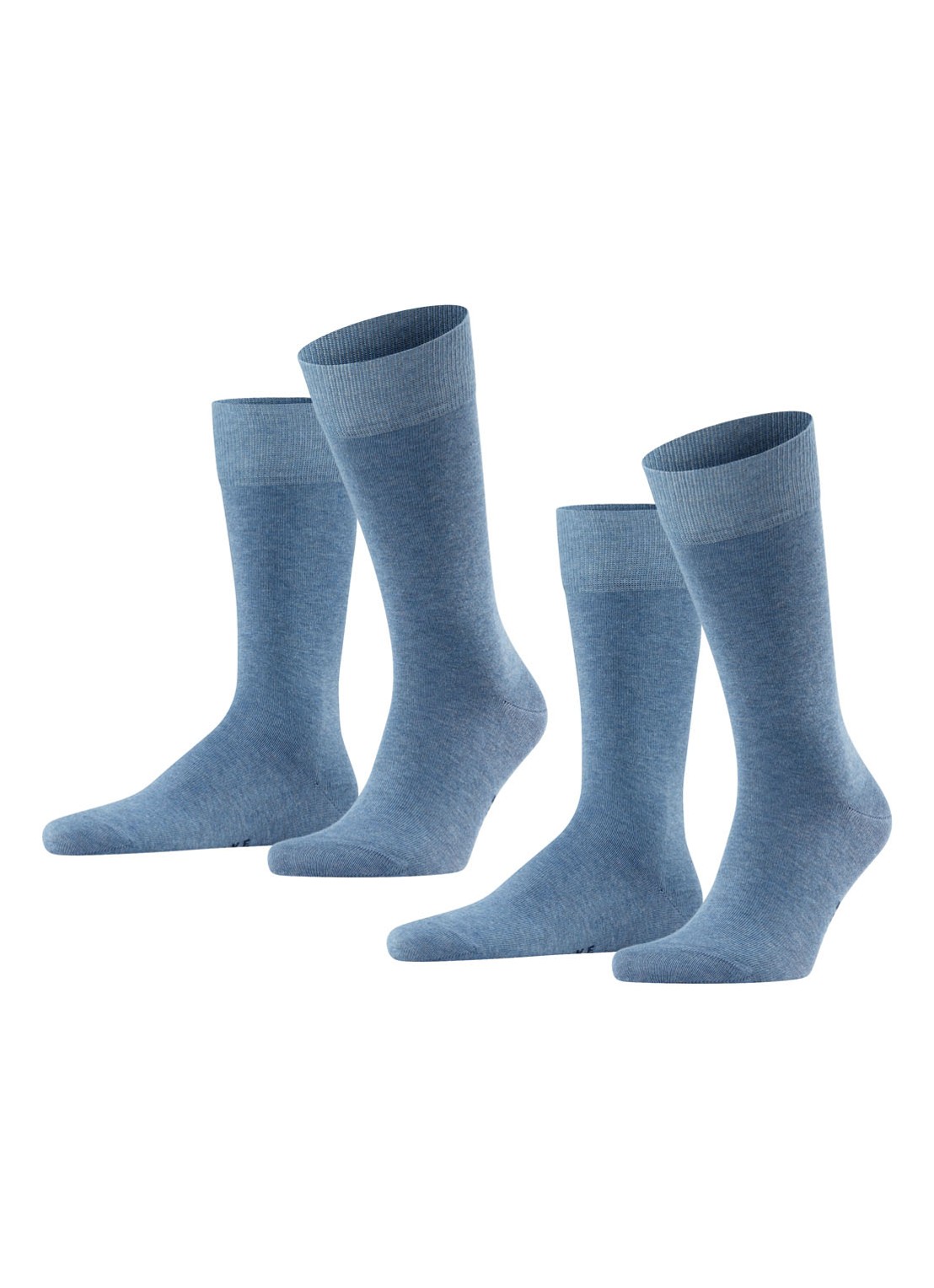 Falke Happy sokken van katoen in 2-pack - voorkant 5 middenblauw