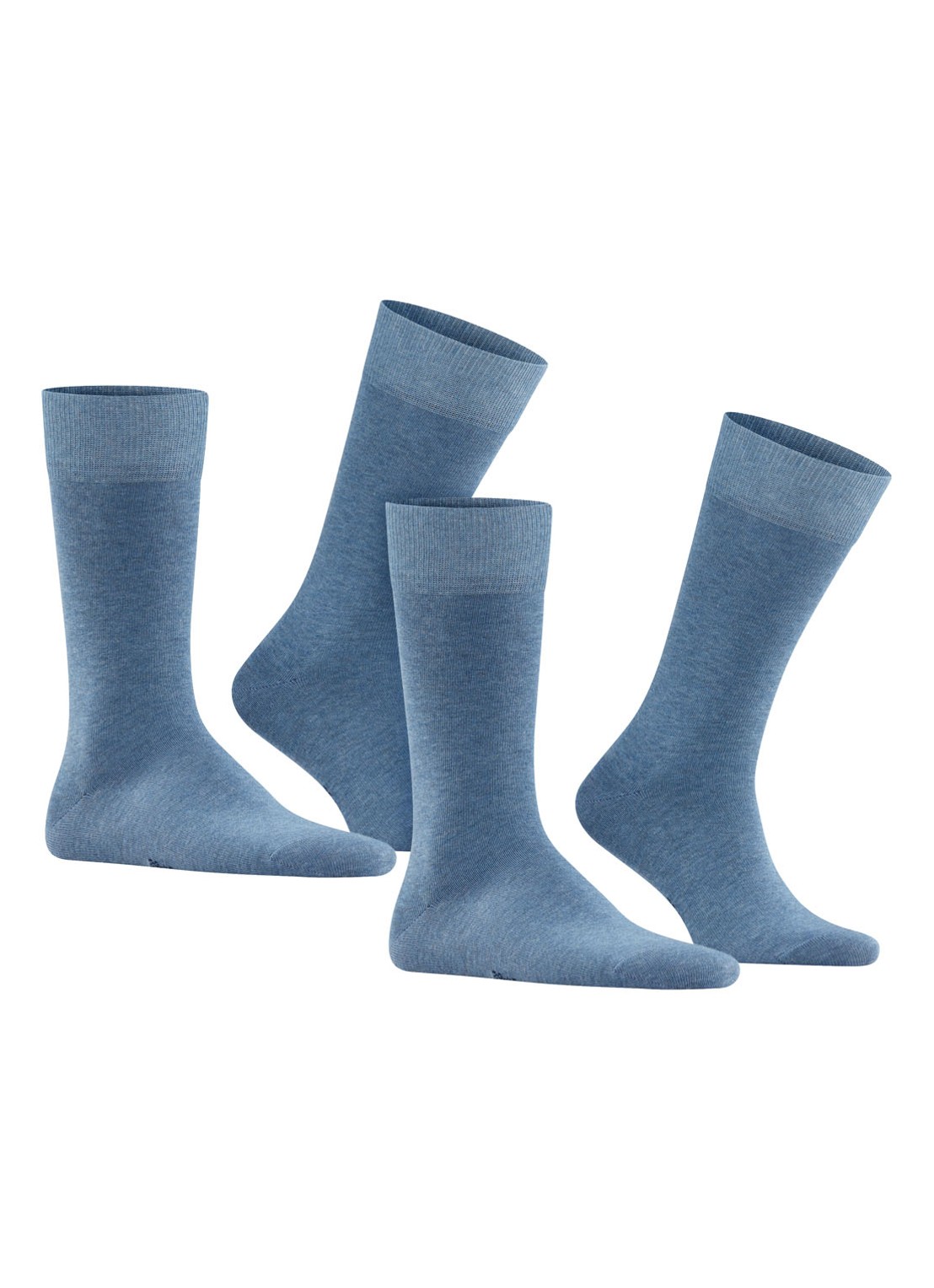 Falke Happy sokken van katoen in 2-pack - voorkant 6 middenblauw
