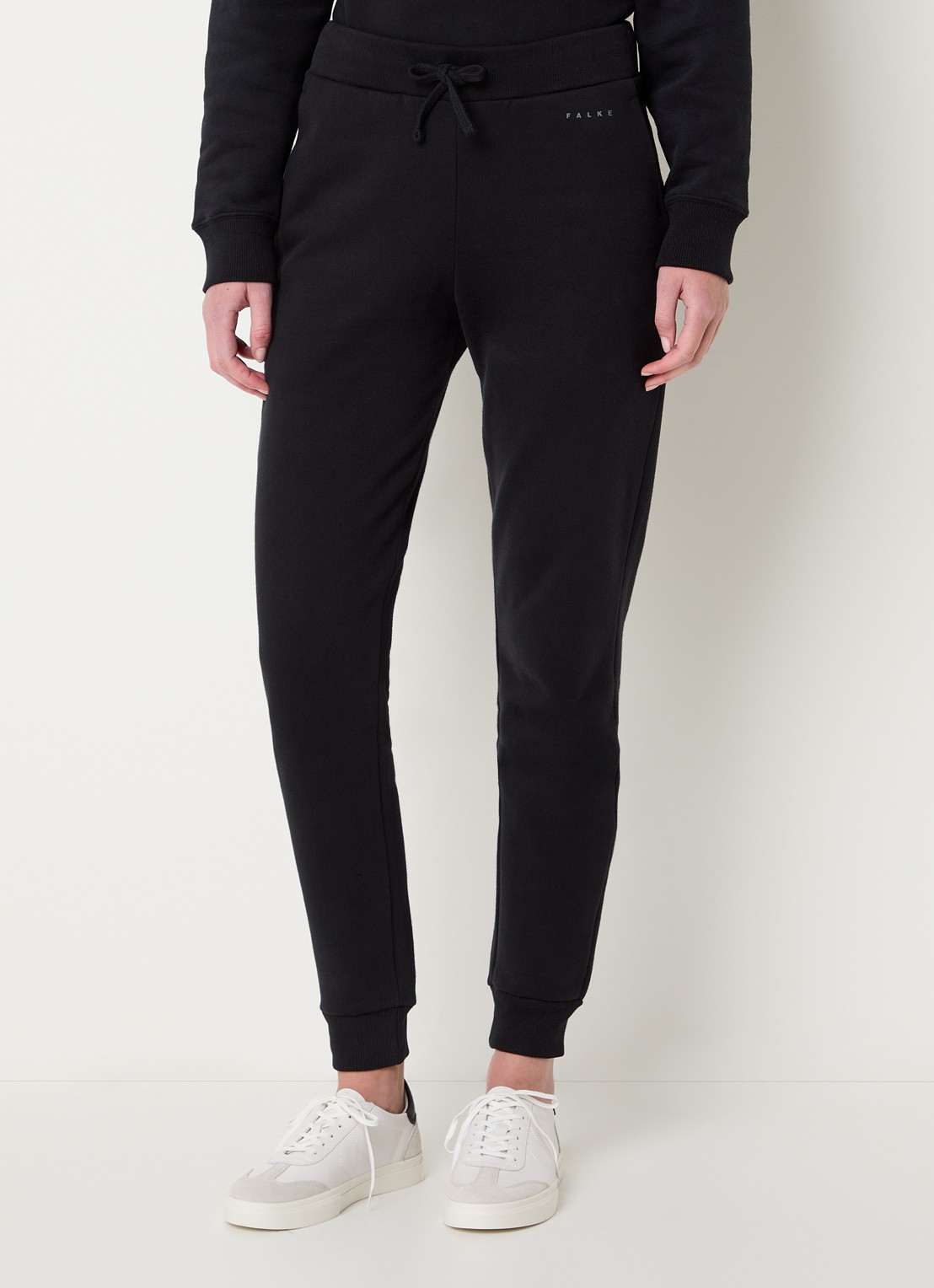 Falke High waist tapered fit joggingbroek met trekkoord - detail 4 zwart