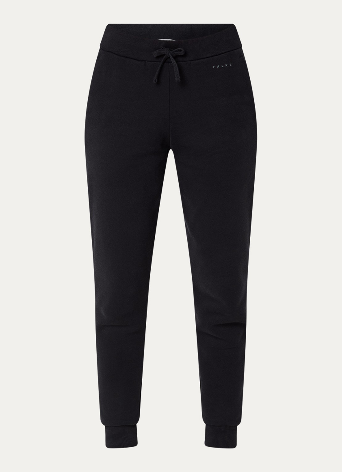 Falke High waist tapered fit joggingbroek met trekkoord - voorkant zwart