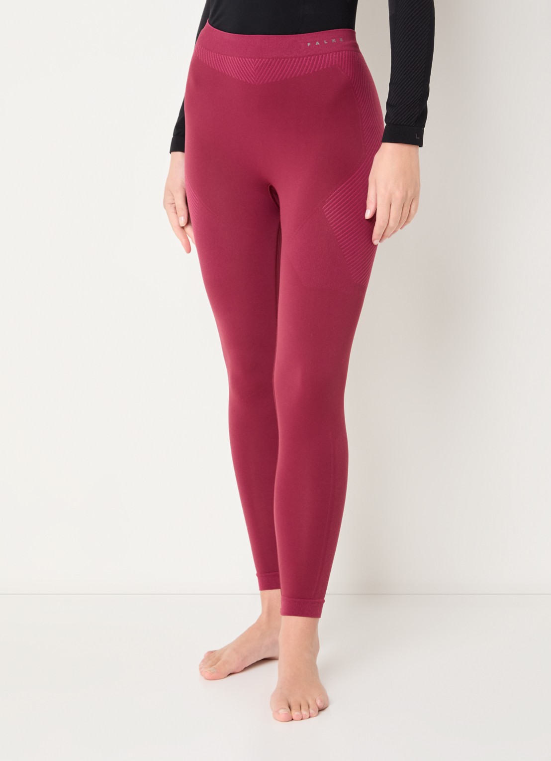 Falke High waist trainingslegging - detail bordeauxrood