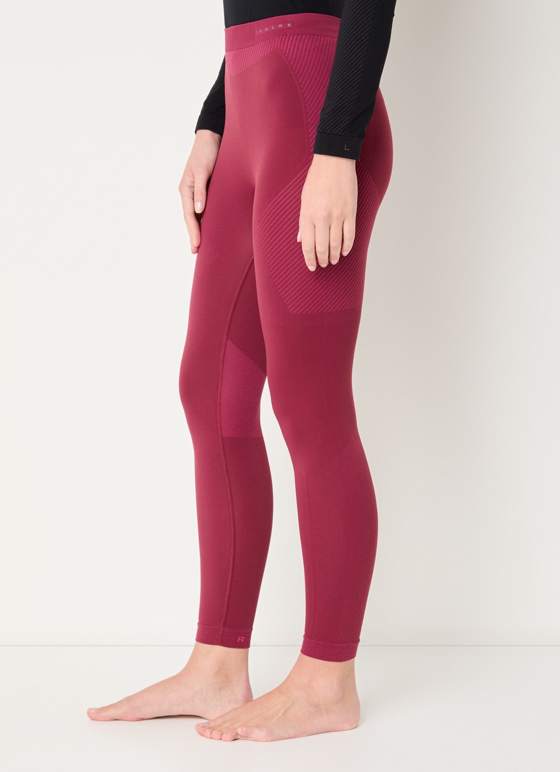 Falke High waist trainingslegging - detail 2 bordeauxrood