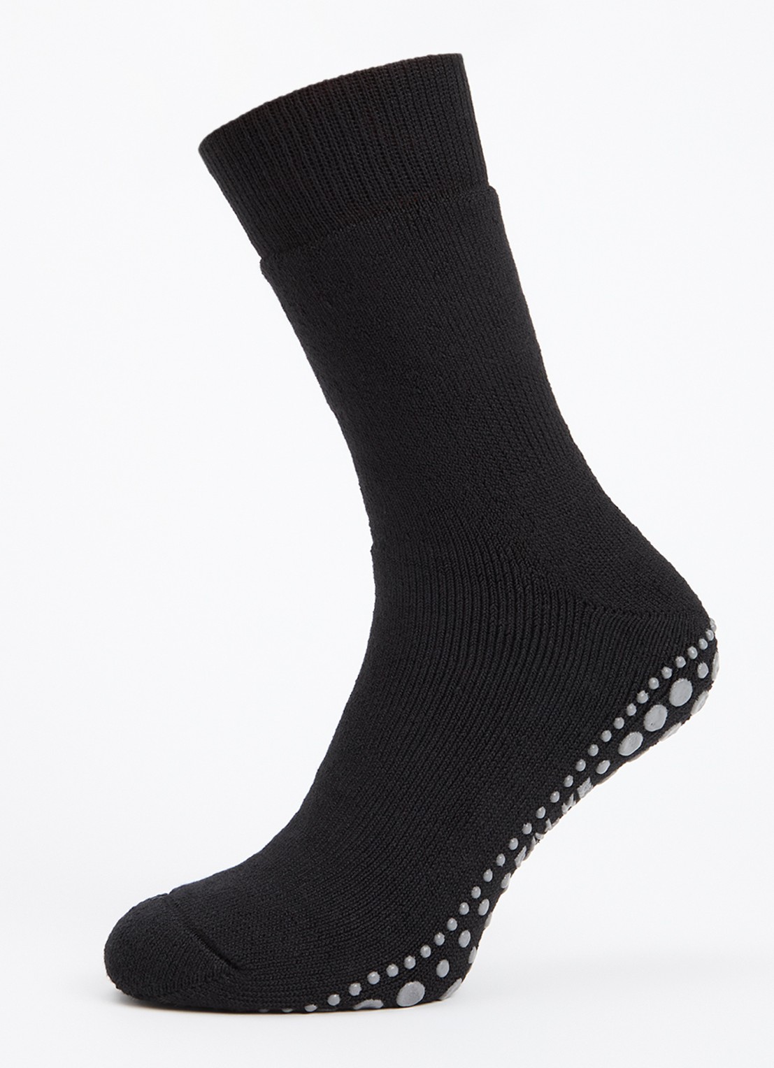 Falke Homepads huissokken in wolblend met anti-slip - detail zwart