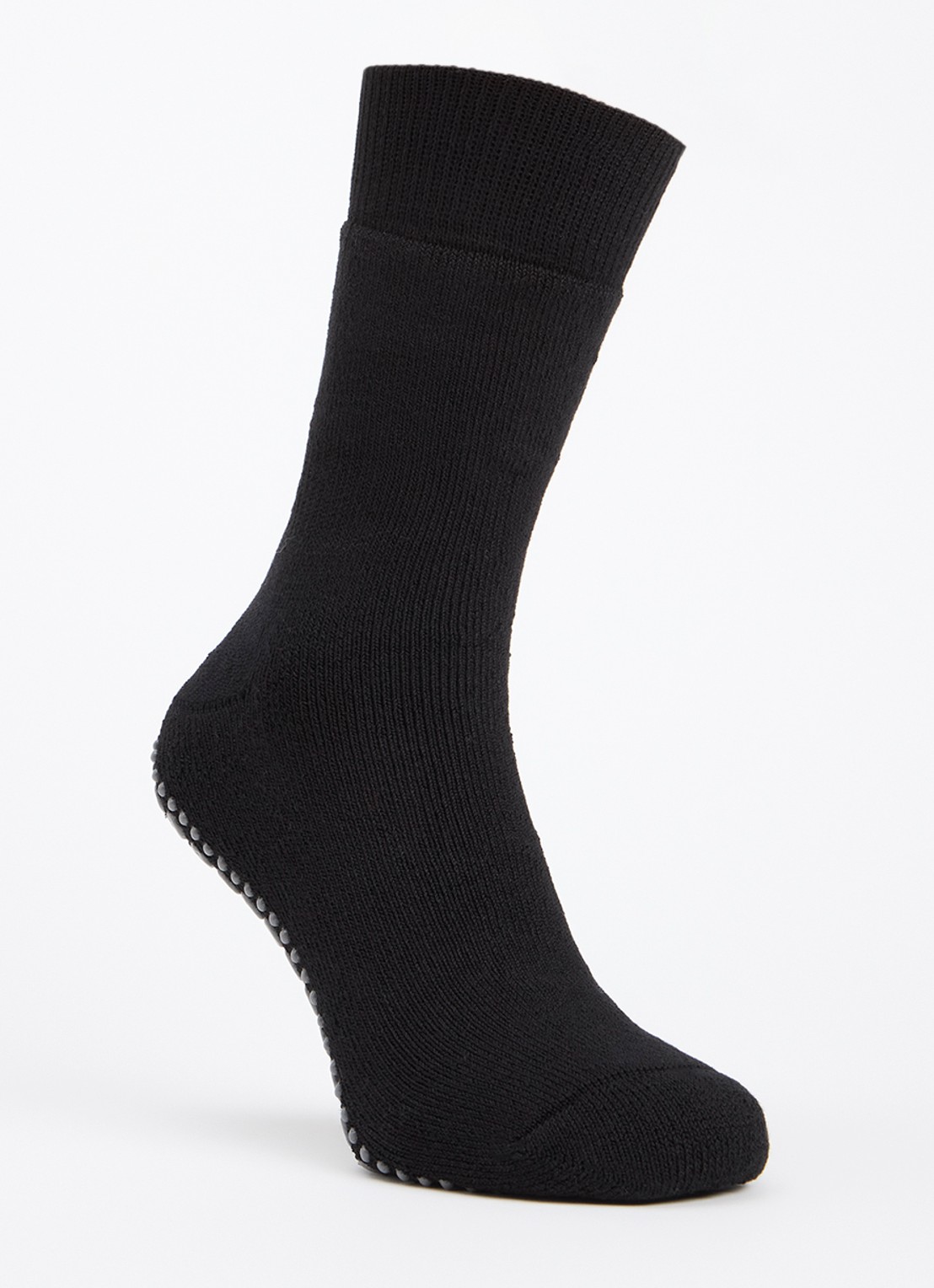 Falke Homepads huissokken in wolblend met anti-slip - voorkant 2 zwart