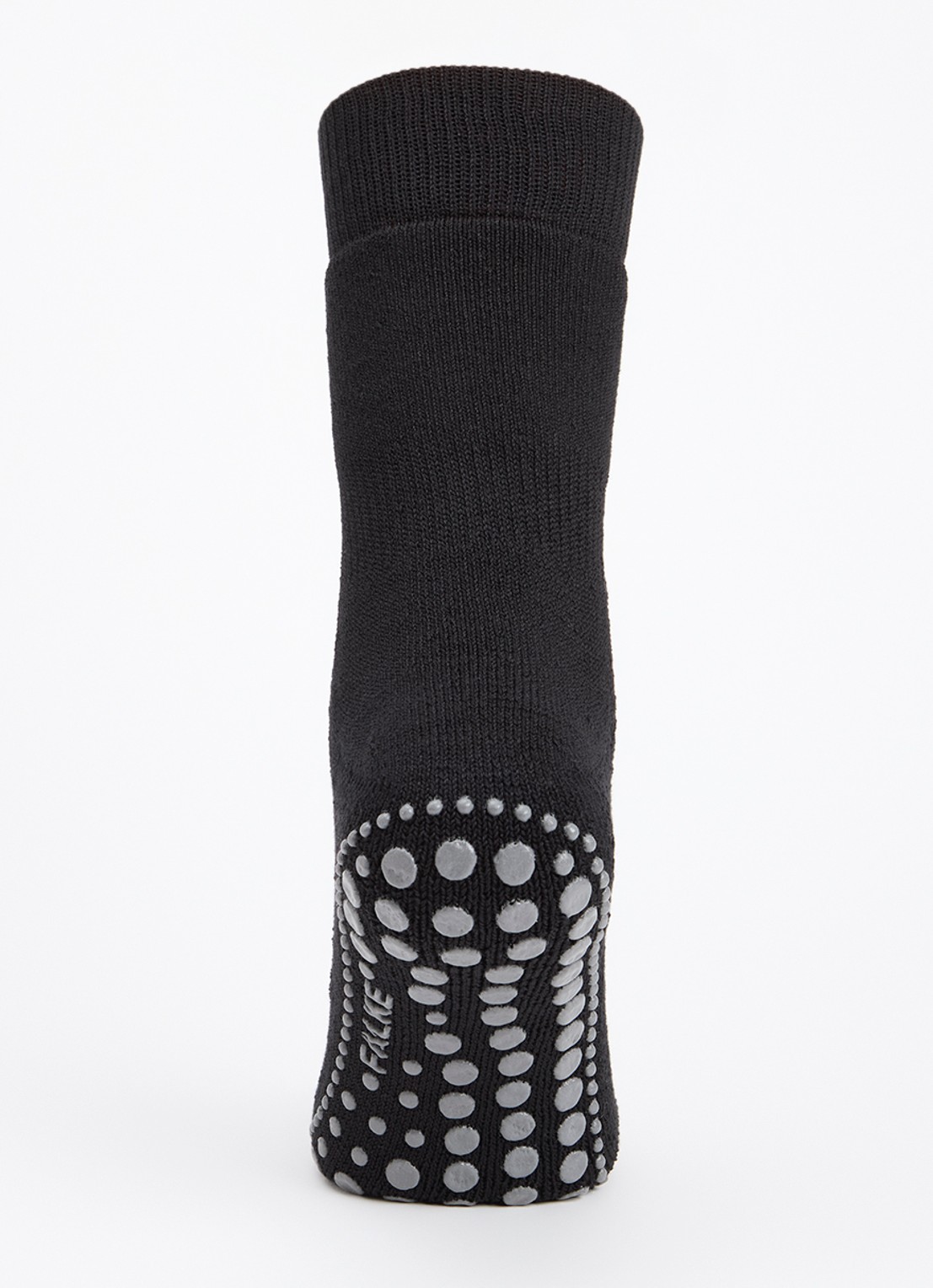 Falke Homepads huissokken in wolblend met anti-slip - voorkant 3 zwart