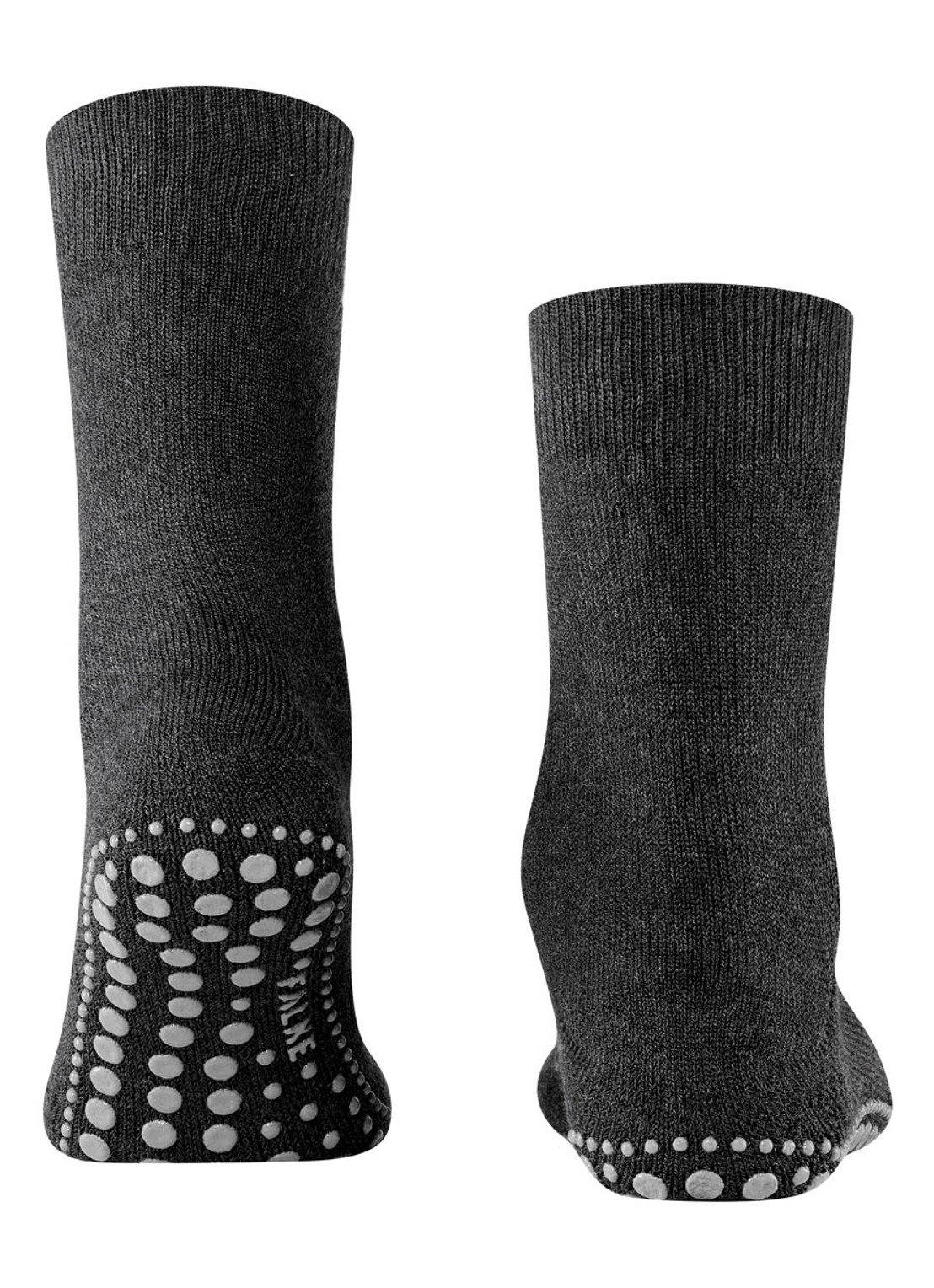 Falke Homepads huissokken in wolblend met anti-slip - detail 3 antraciet
