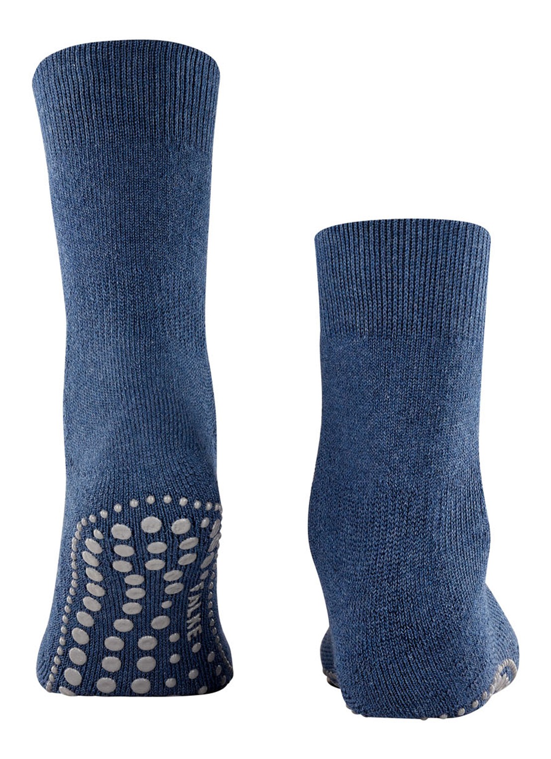 Falke Homepads huissokken in wolblend met anti-slip - detail blauw