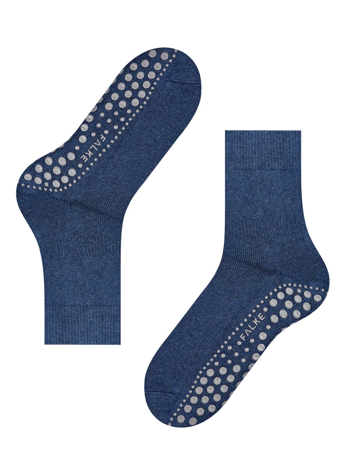 Falke Homepads huissokken in wolblend met anti-slip - detail 2 blauw
