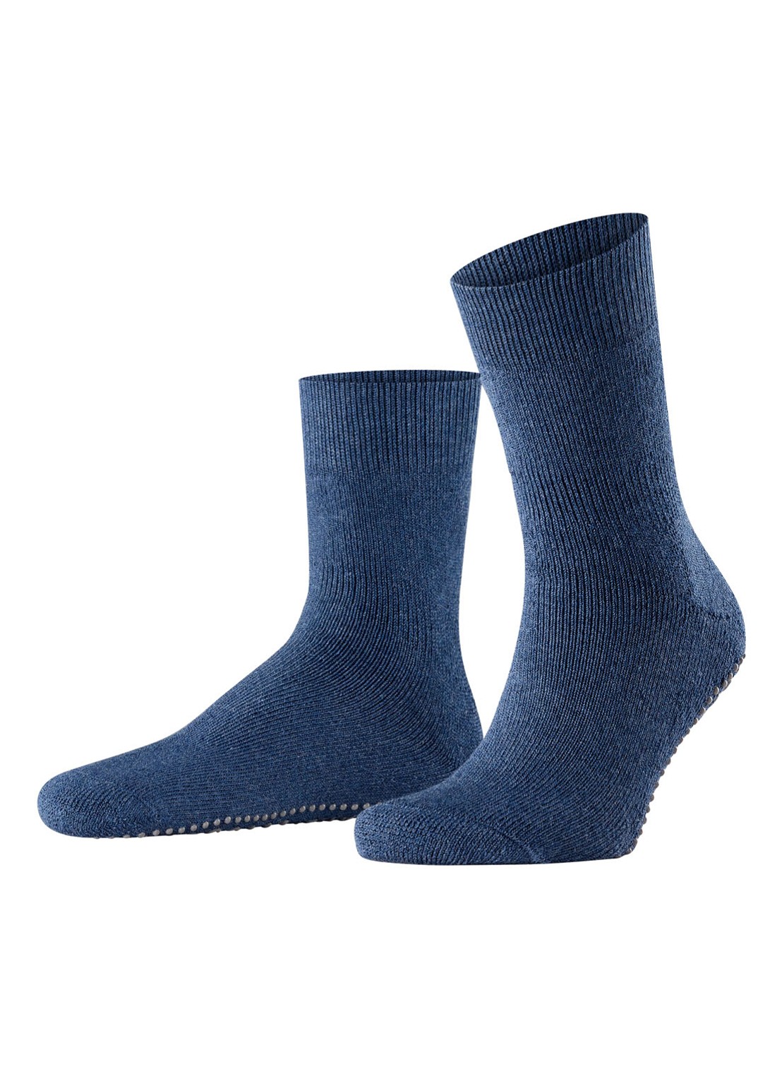 Falke Homepads huissokken in wolblend met anti-slip - voorkant 6 blauw