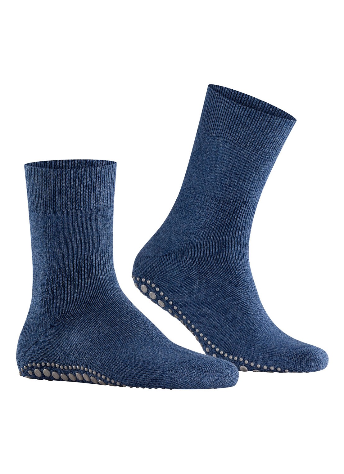 Falke Homepads huissokken in wolblend met anti-slip - voorkant 7 blauw