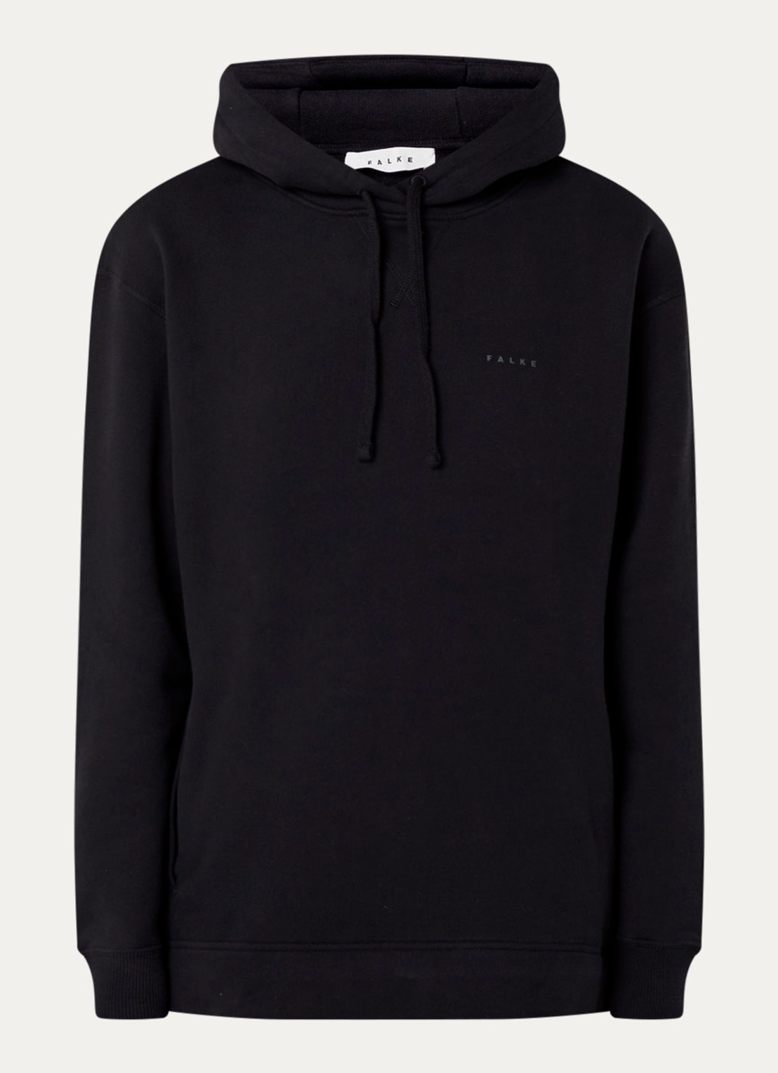 Falke Hoodie met logoprint - voorkant 3 zwart