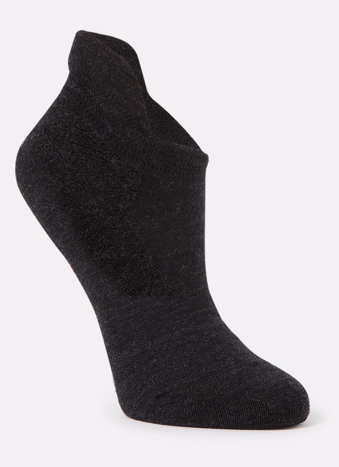 Falke Keep Warm sneakersokken in scheerwolblend - voorkant antraciet