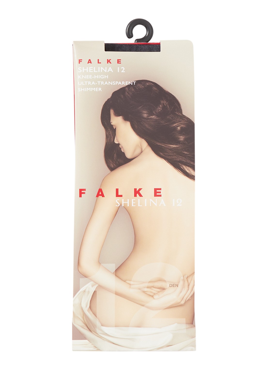 Falke Kniekousen in 12 denier - voorkant zwart