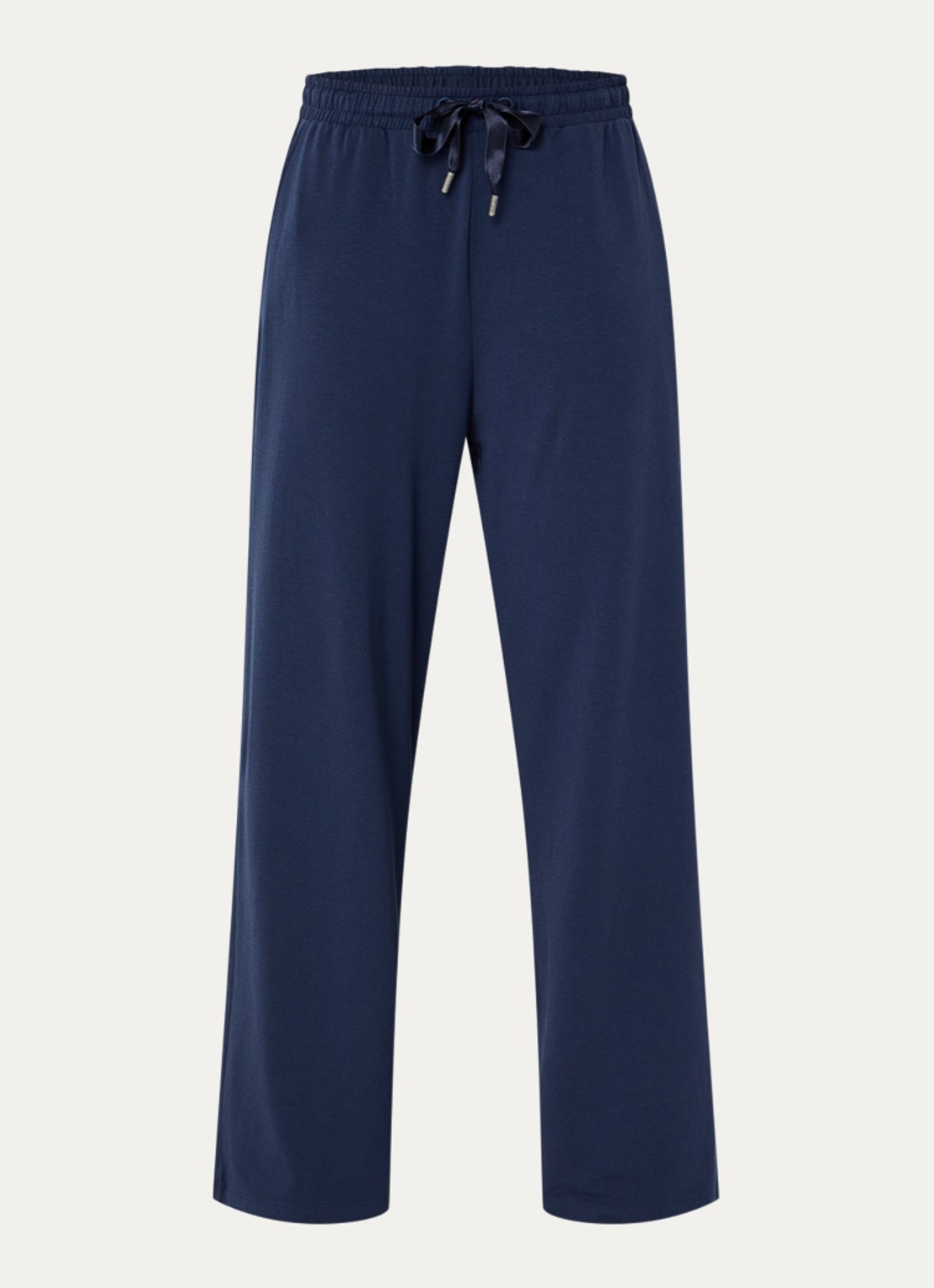 Falke Leisure high waist wide fit broek met steekzakken - voorkant royalblauw