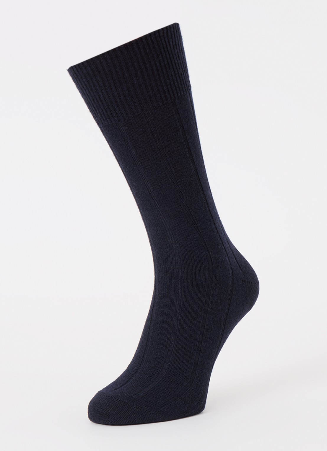 Falke Lhasa Rib sokken in kasjmierblend - detail 3 donkerblauw