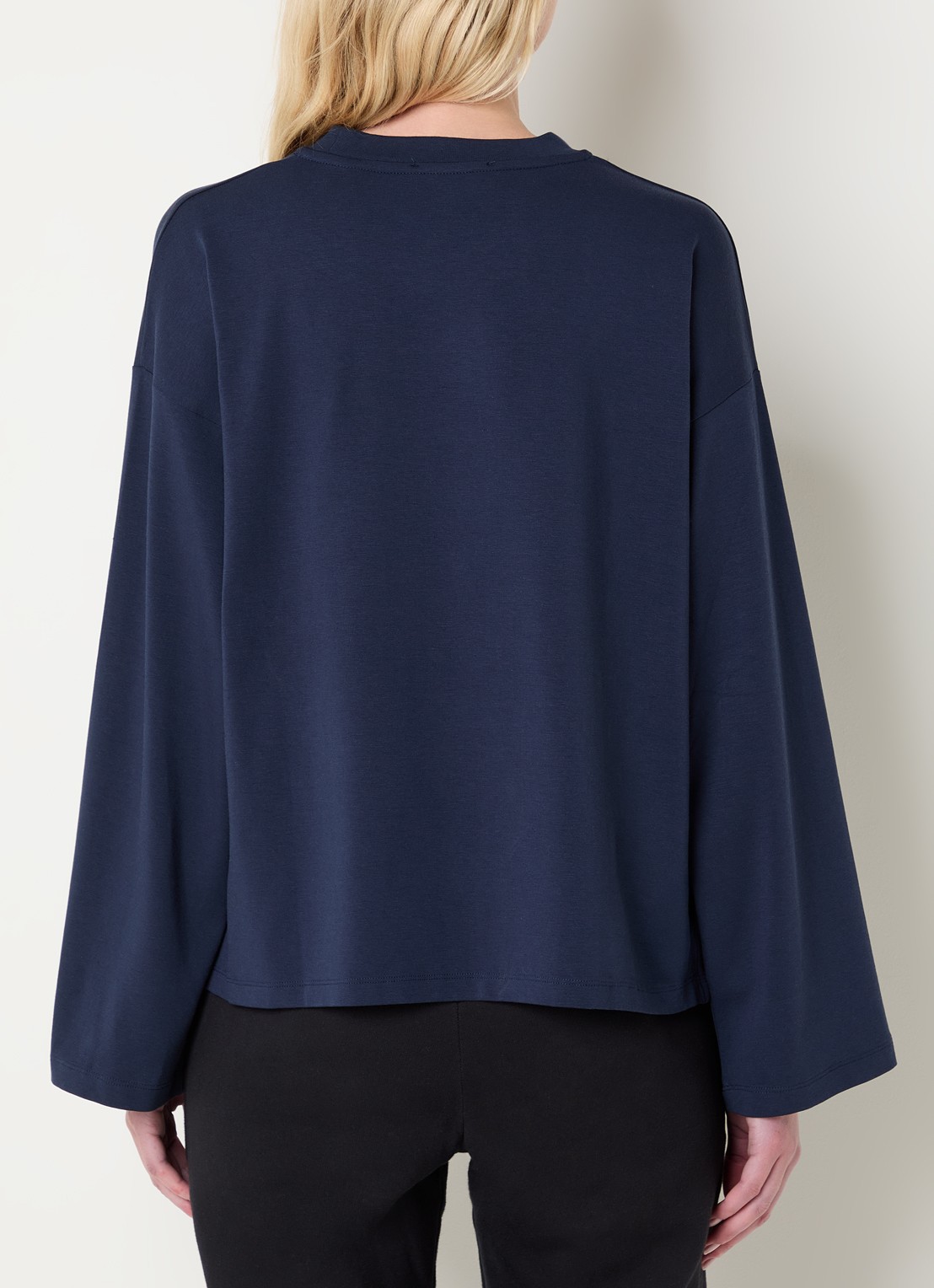 Falke Longsleeve met ronde hals - achterkant 4 donkerblauw