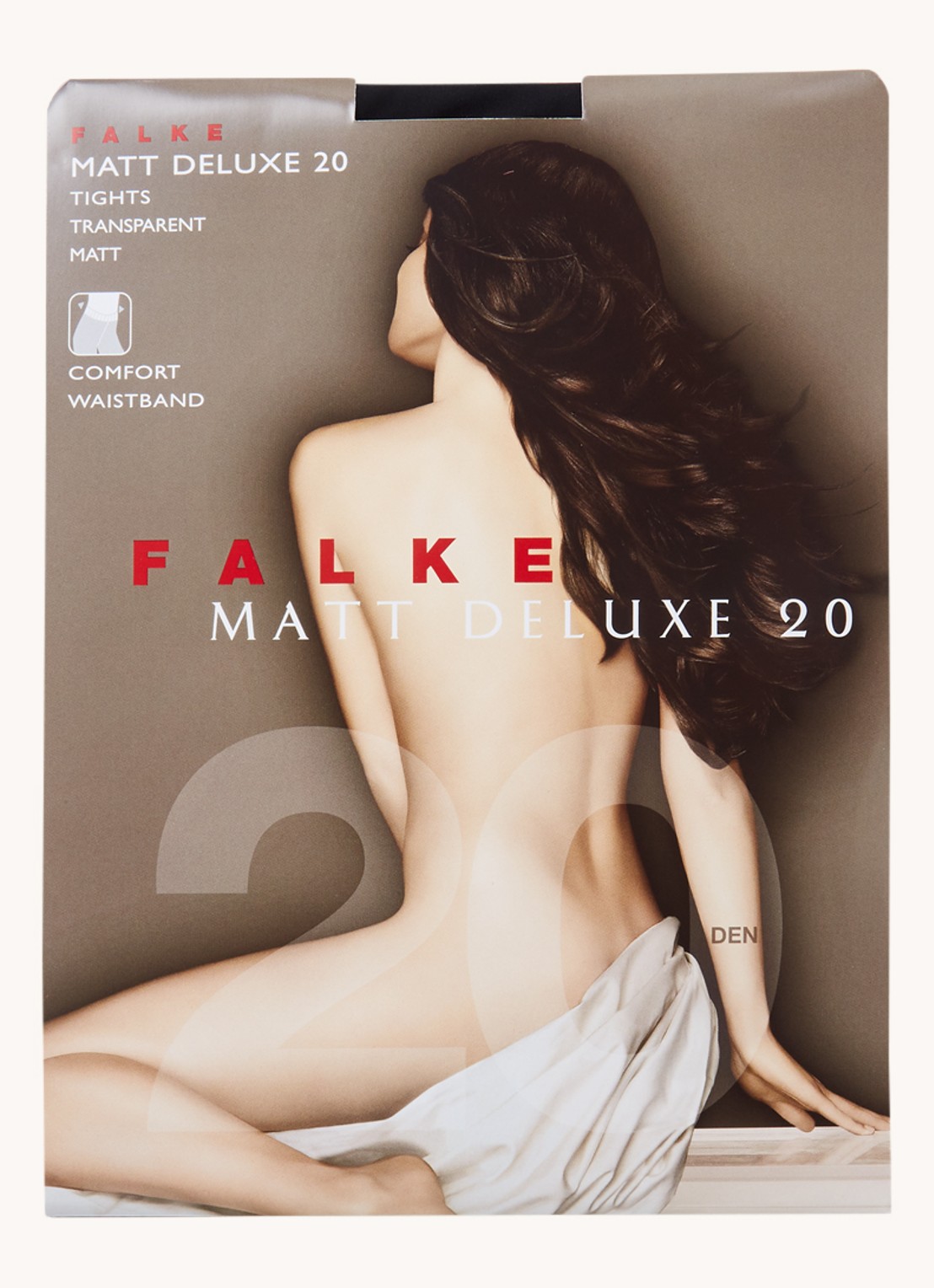 Falke Matt Deluxe panty in 20 denier - voorkant zwart
