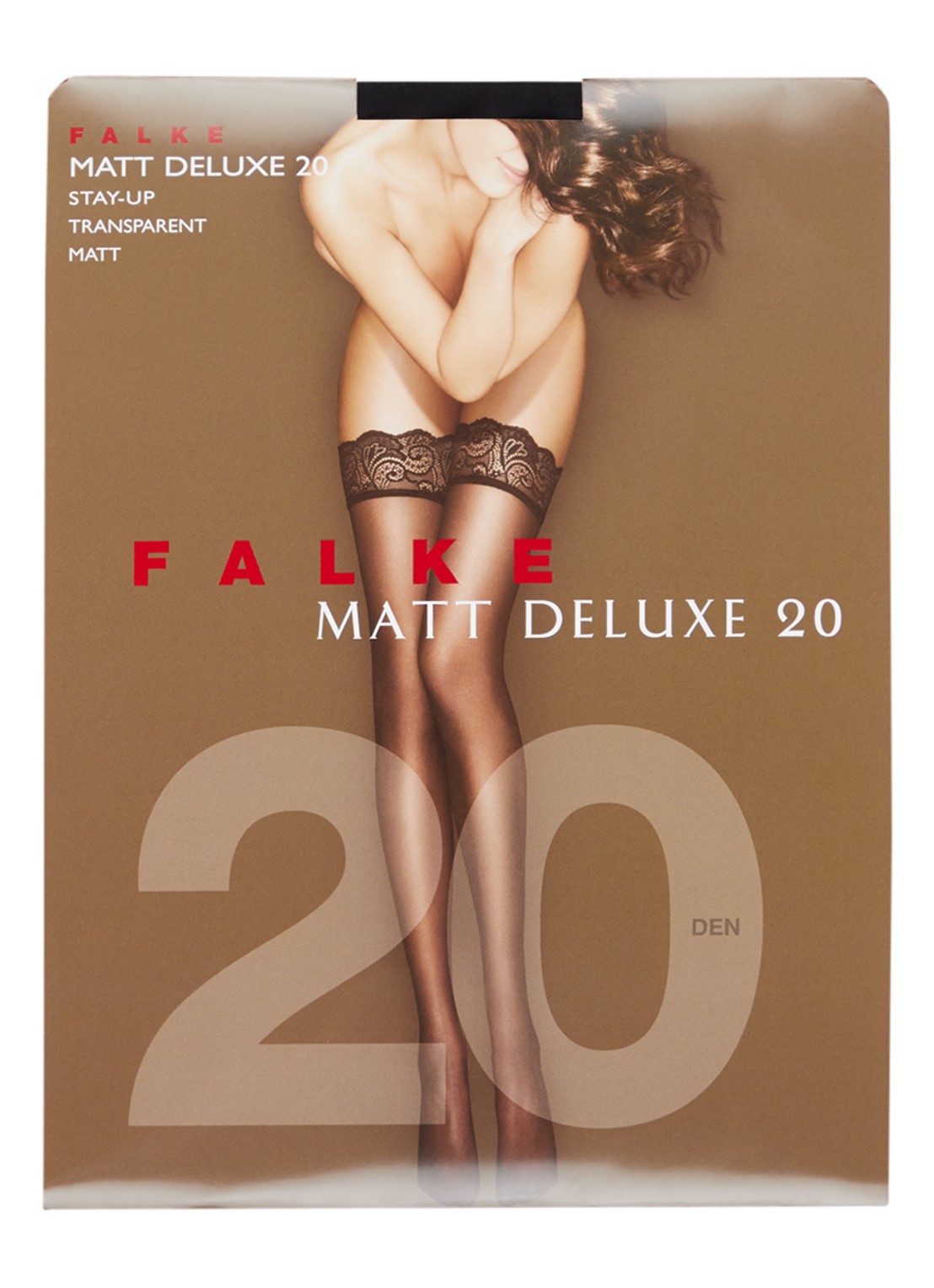 Falke Matt Deluxe stay-ups in 20 denier - voorkant 2 zwart