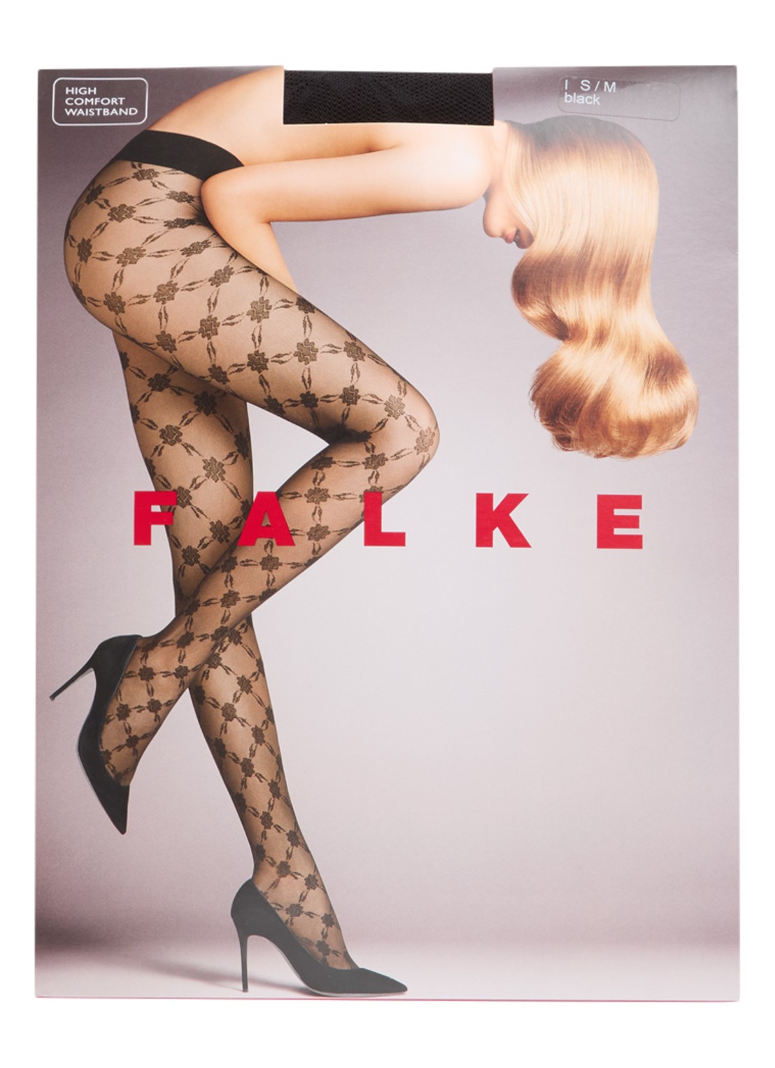 Falke Panty met logoprint in 20 denier - voorkant 3 zwart