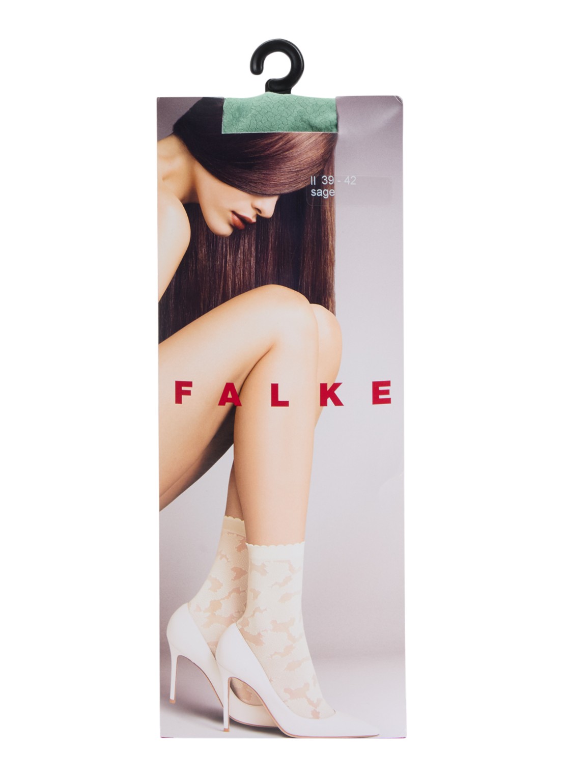 Falke Pantysokken in 20 denier met bloemenprint - voorkant 2 mint
