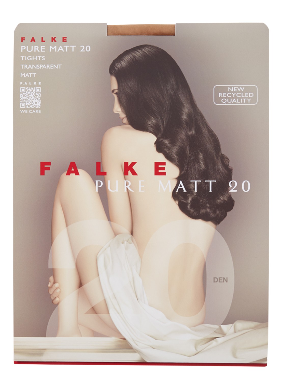 Falke Pure Matt panty in 20 denier - voorkant beige