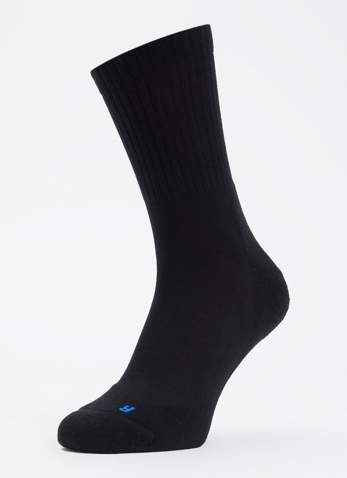Falke Run Rib Crew sokken in katoenblend met logo - detail 3 zwart