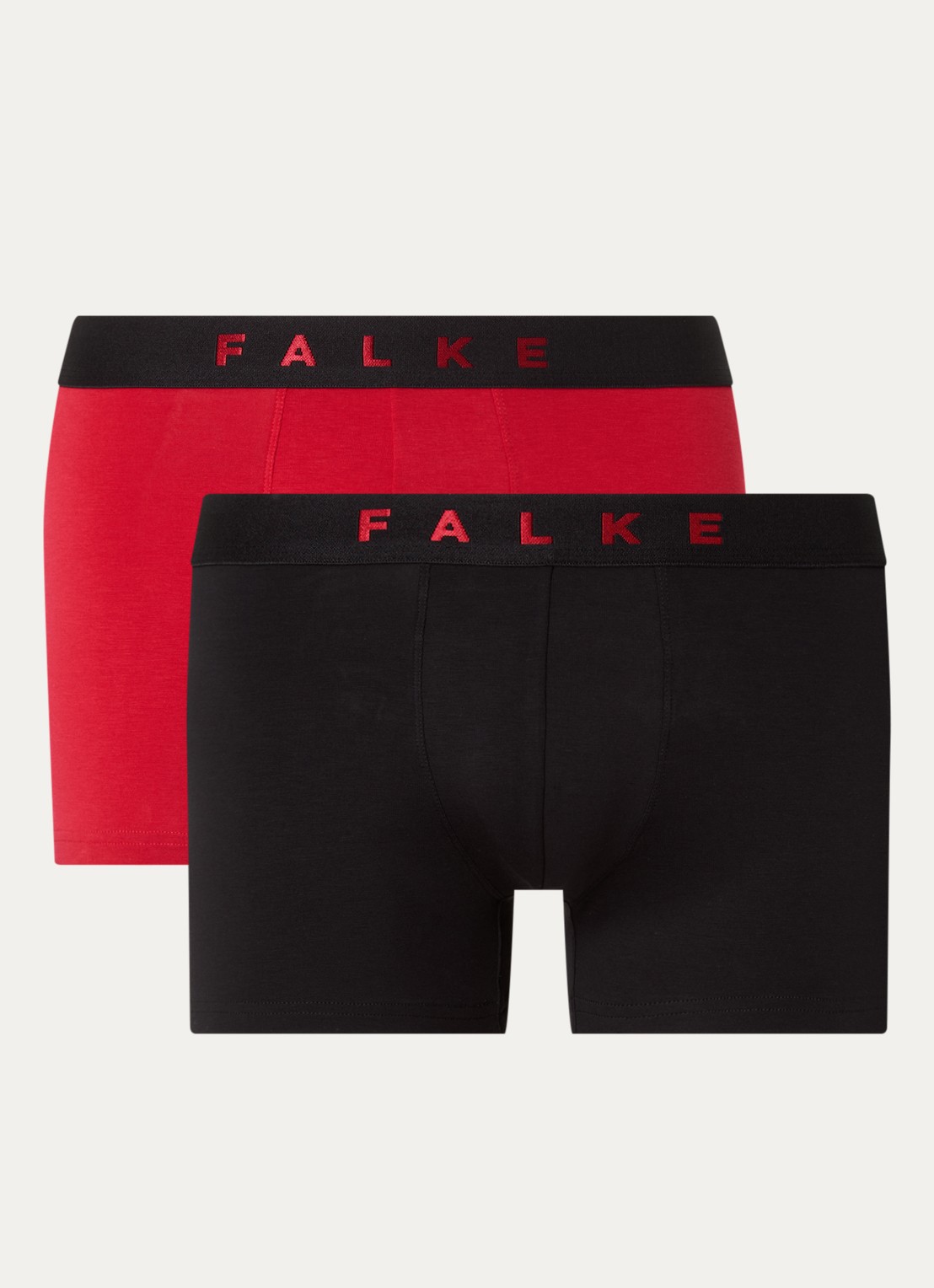 Falke Scarlet boxershorts met logoband in 2-pack - voorkant 3 rood