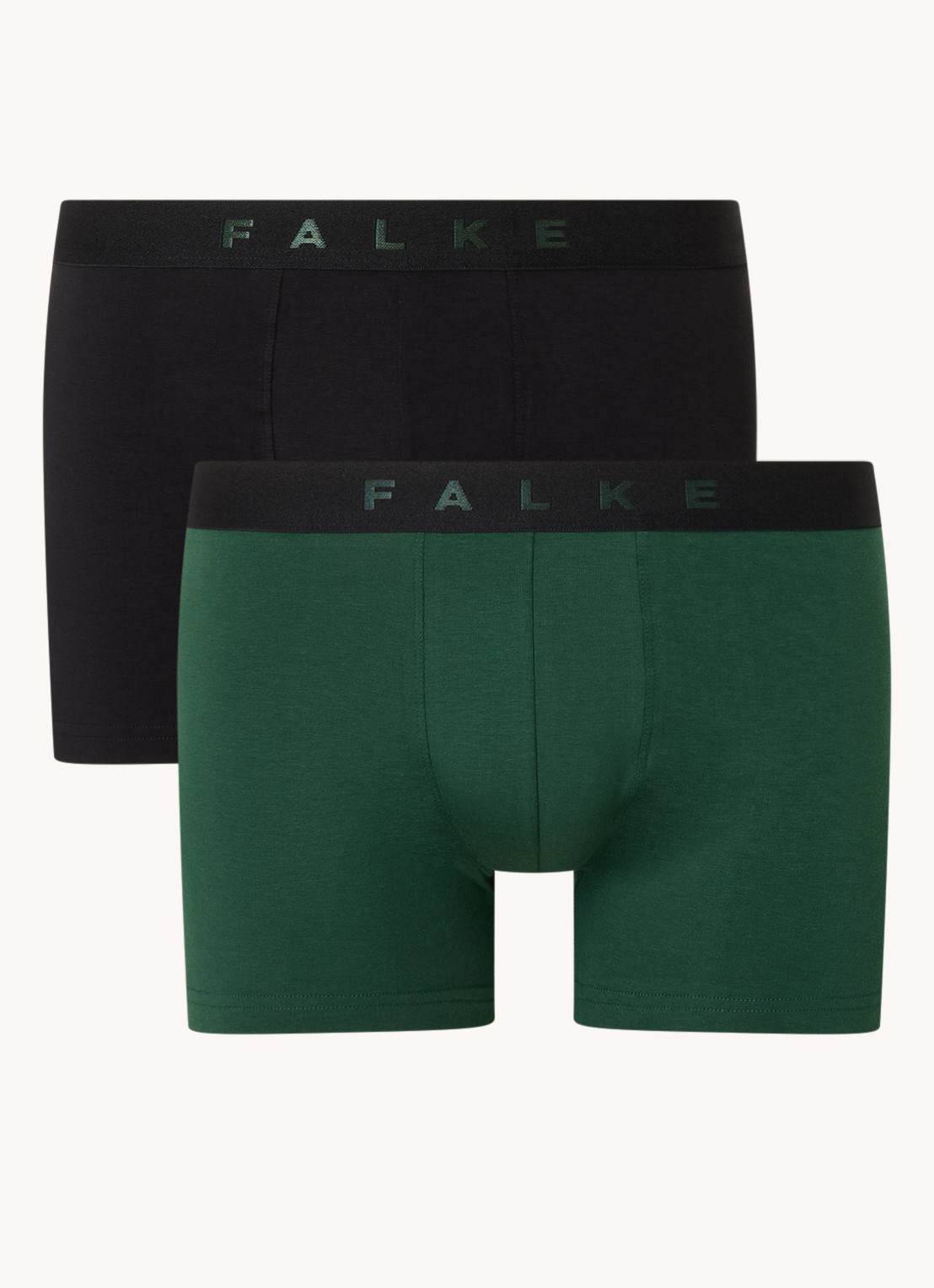 Falke Scarlet boxershorts met logoband in 2-pack - voorkant groen