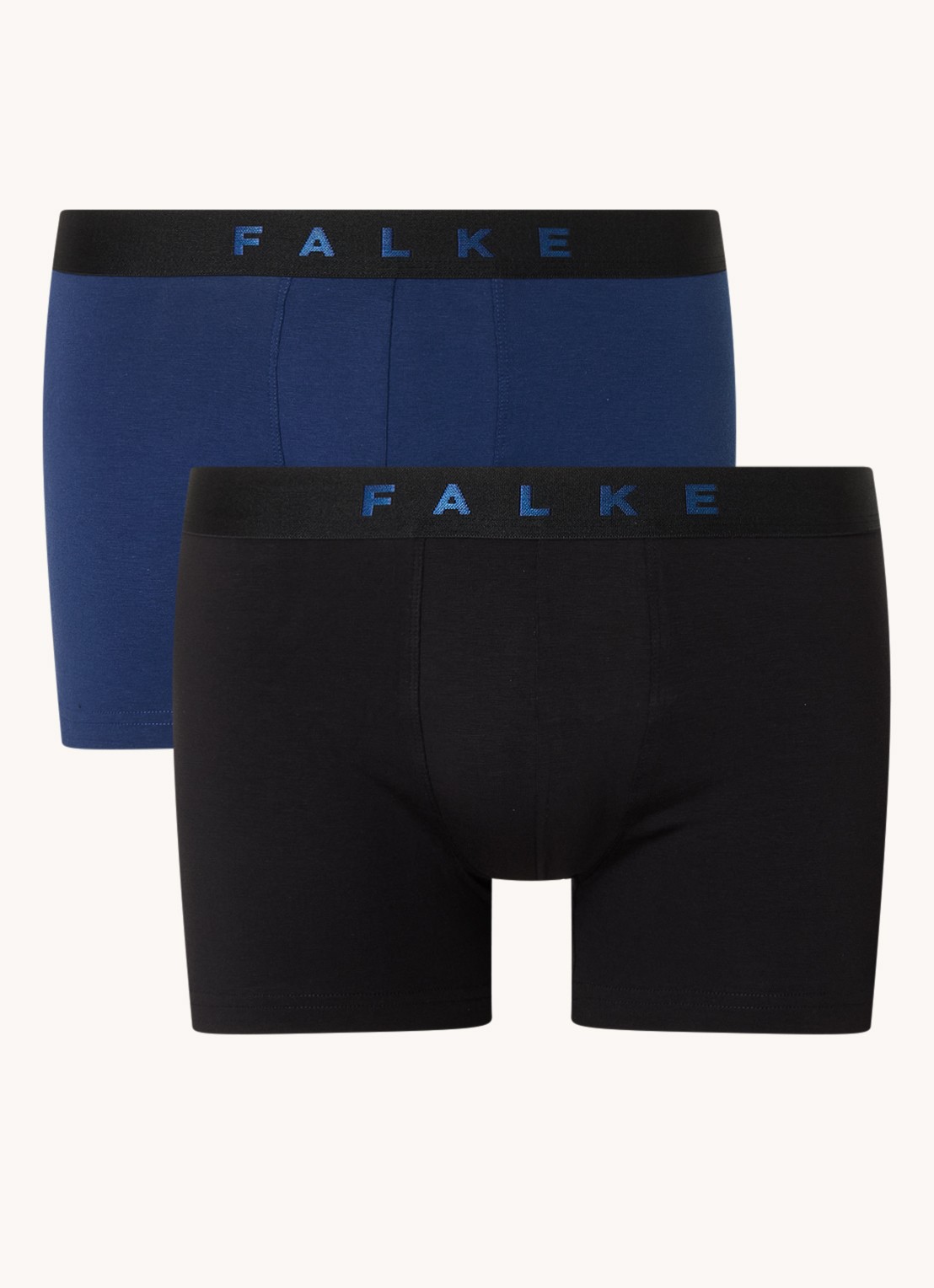Falke Scarlet boxershorts met logoband in 2-pack - voorkant 2 royalblauw