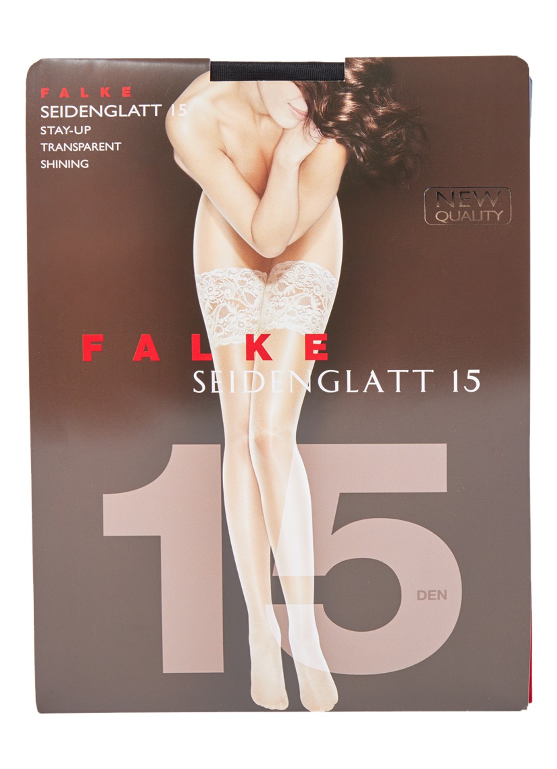Falke Seidenglatt hold-ups in 15 denier - voorkant 2 zwart