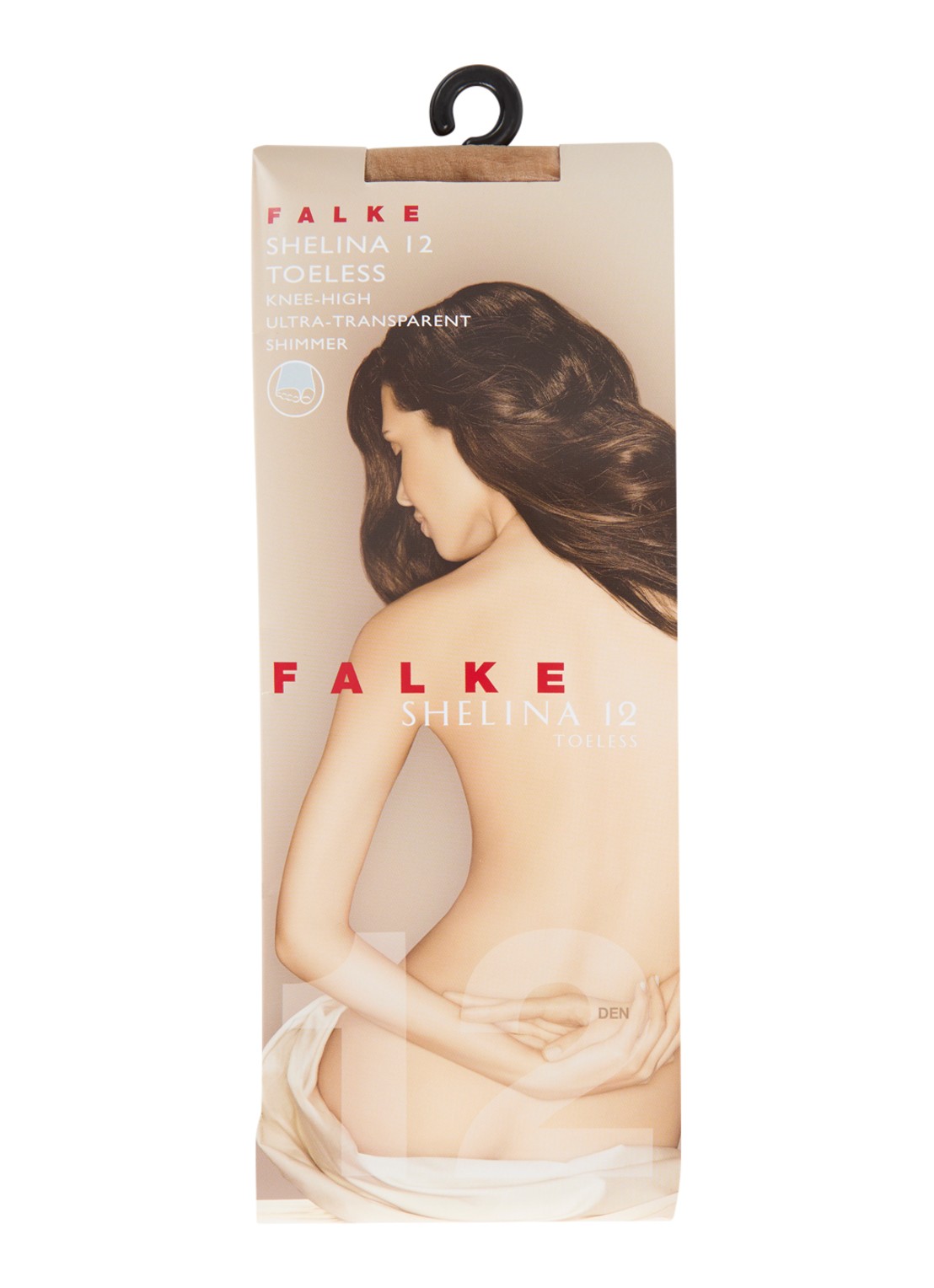 Falke Shelina Toeless pantysokken in 12 denier - voorkant beige