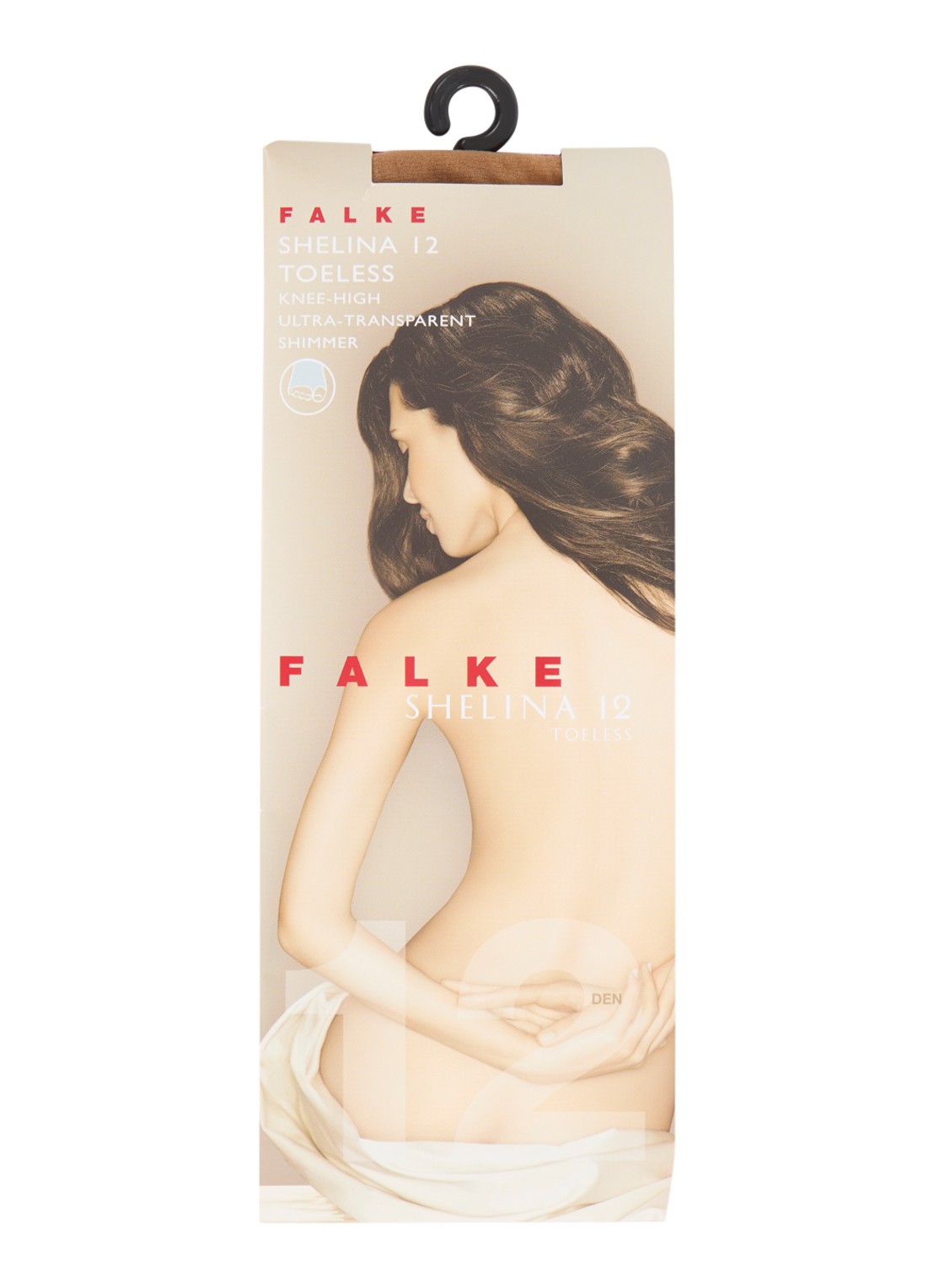 Falke Shelina Toeless pantysokken in 12 denier - voorkant lichtbruin