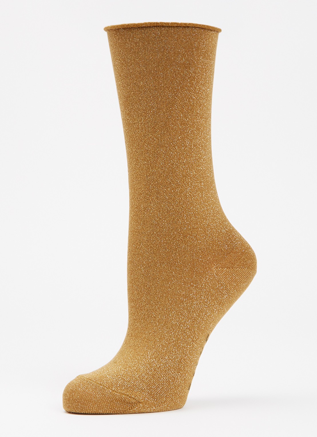 Falke Shiny sokken   - detail 3 okergeel