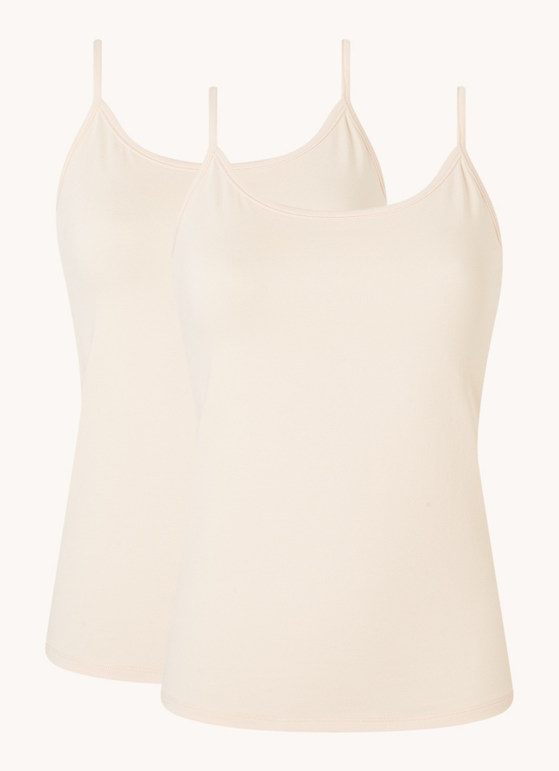Falke Singlet met ronde hals in 2-pack - voorkant 3 gebroken wit
