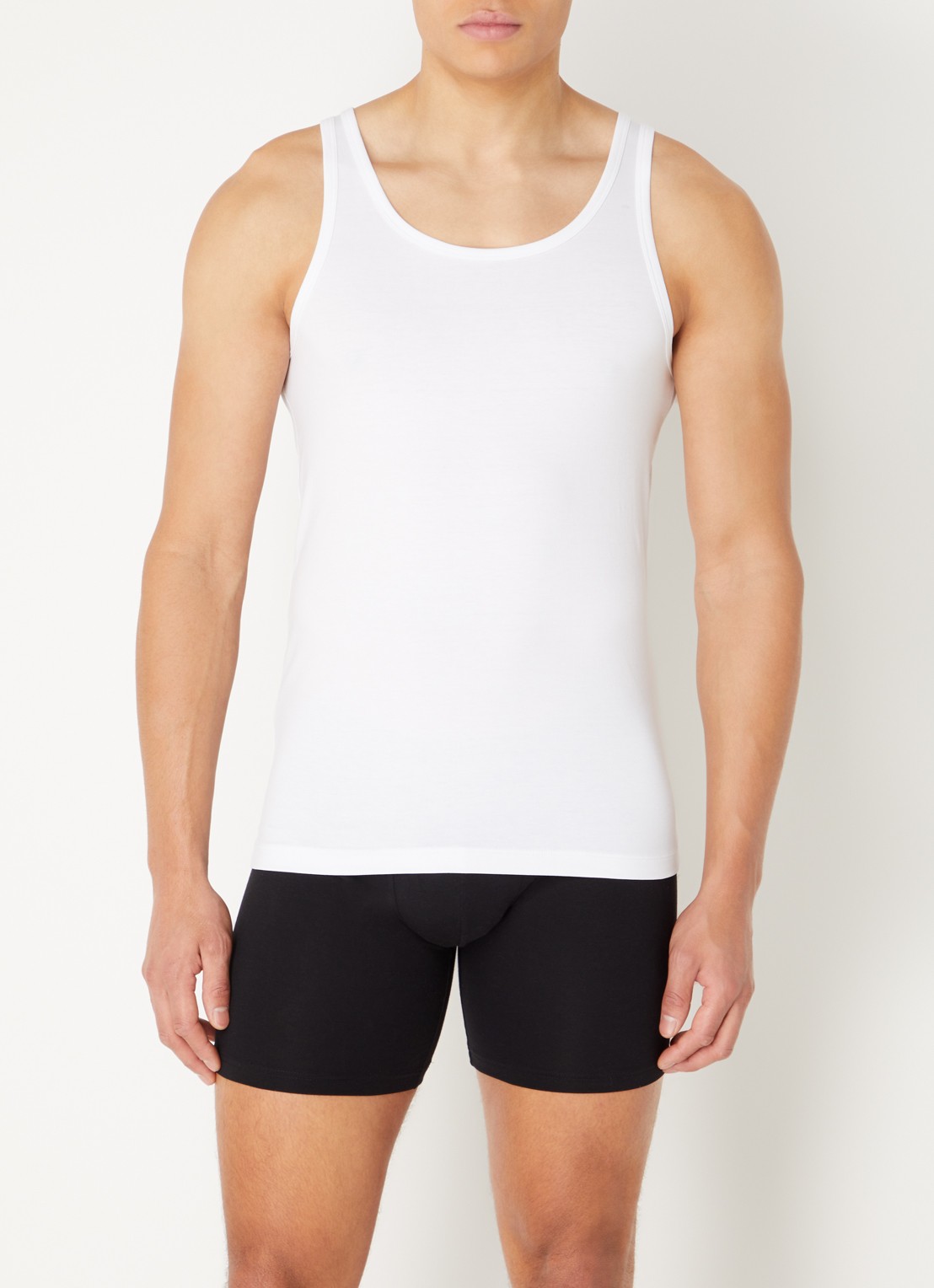 Falke Singlet van katoen in 2-pack - voorkant 3 wit