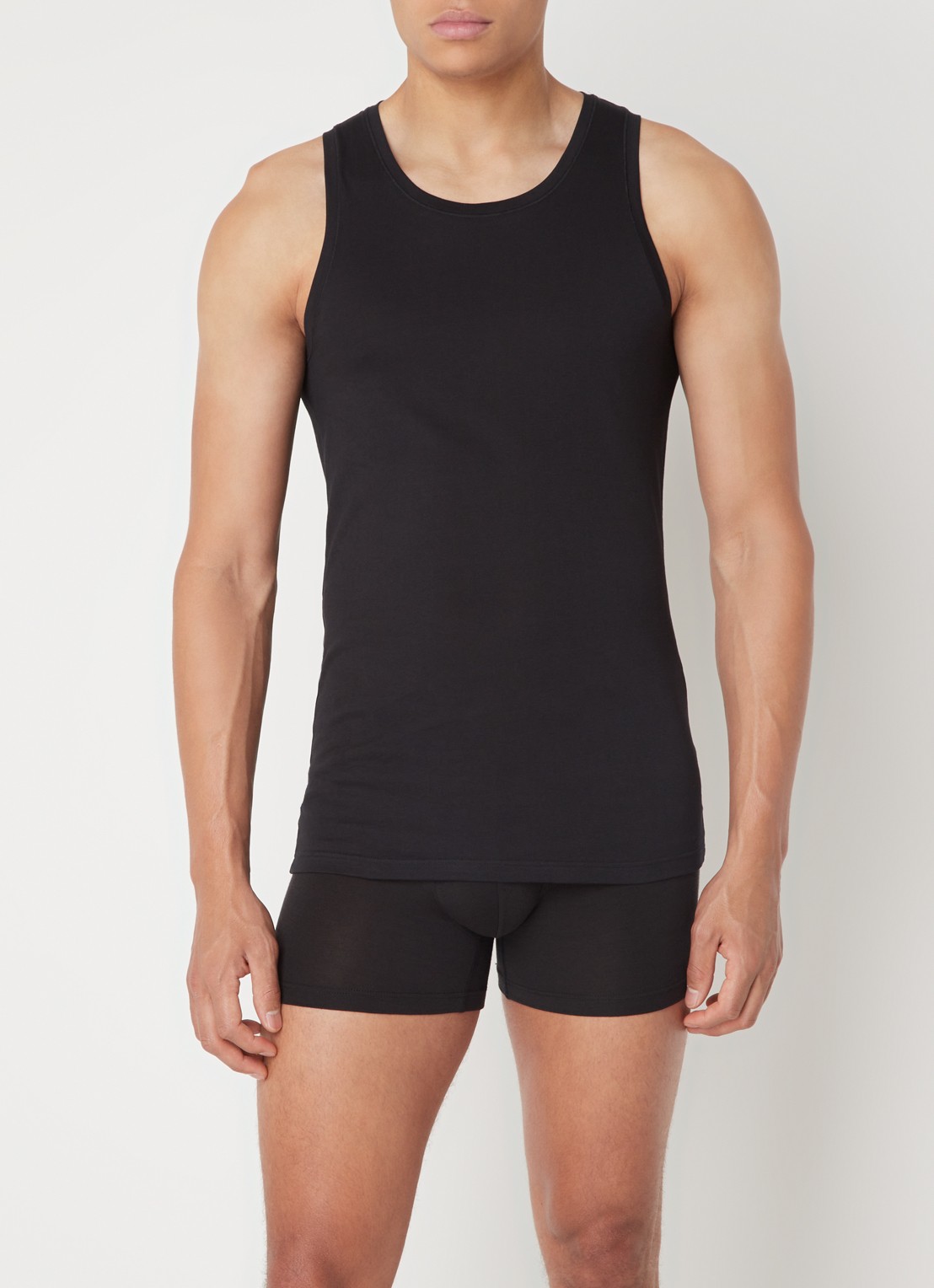 Falke Singlet van  katoen - voorkant 2 zwart