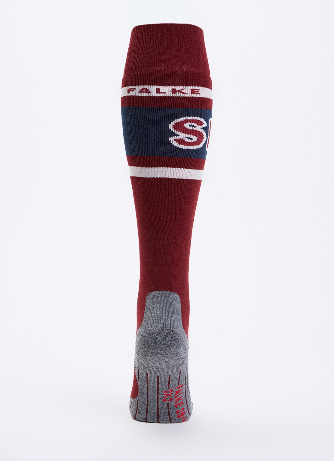 Falke SK2 skisokken in wolblend - voorkant 3 donkerrood