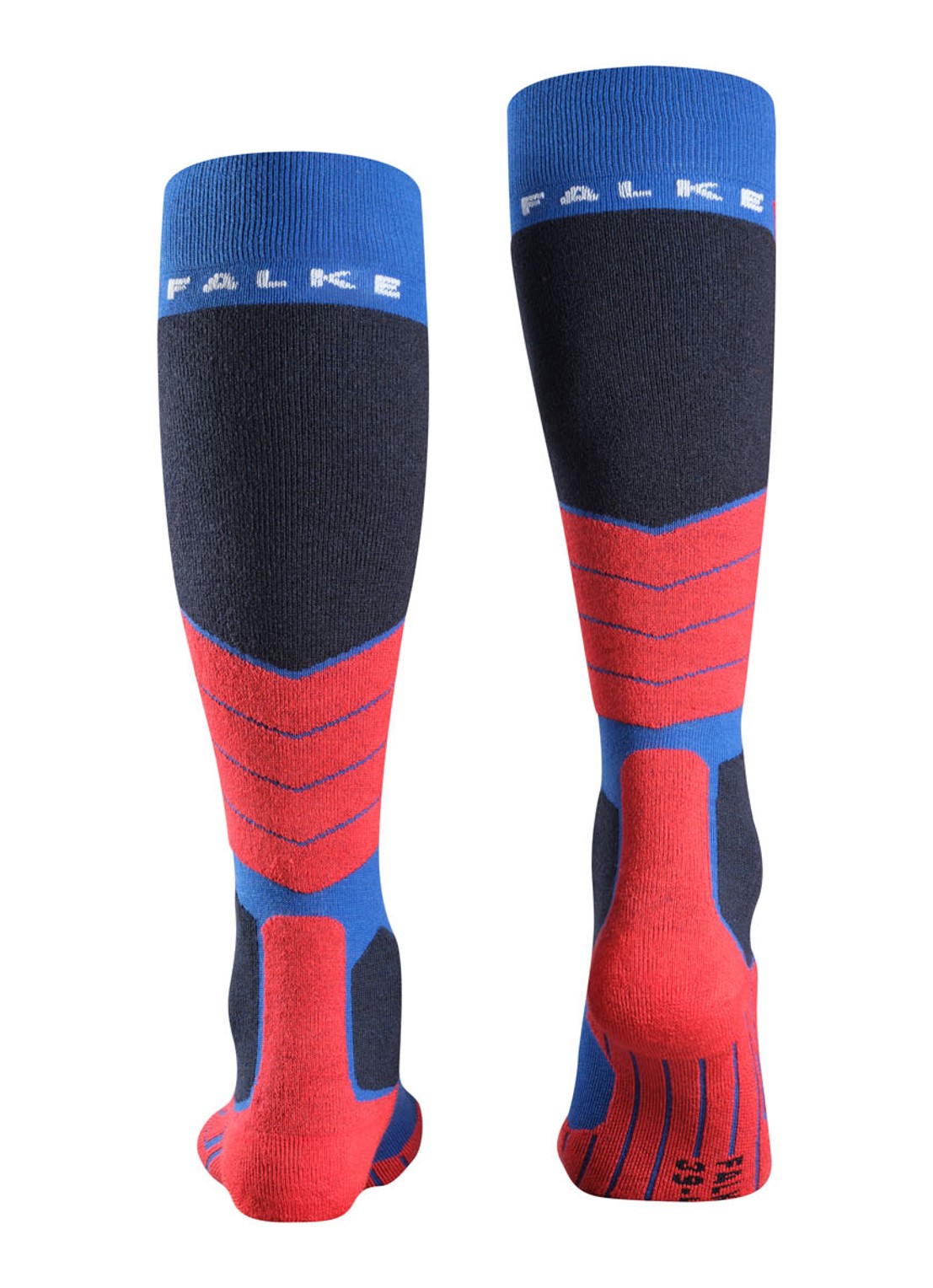 Falke SK2 skisokken in wolblend - detail donkerblauw