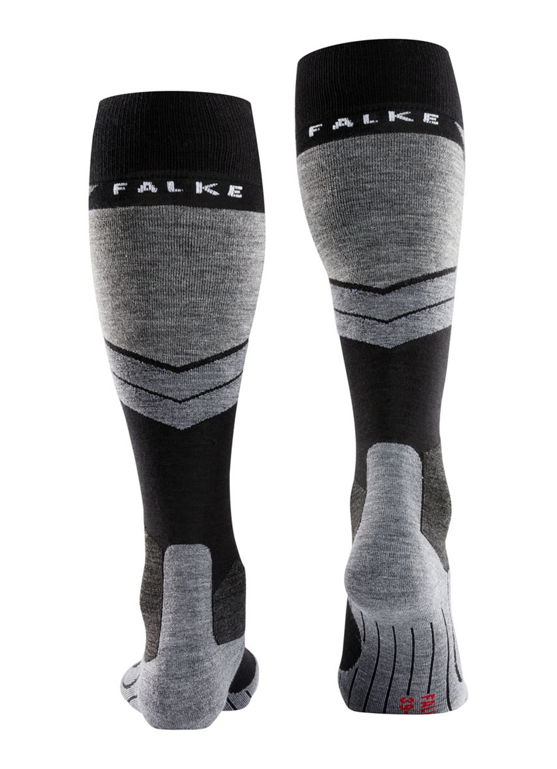 Falke SK4 skisokken in wolblend - detail 3 zwart