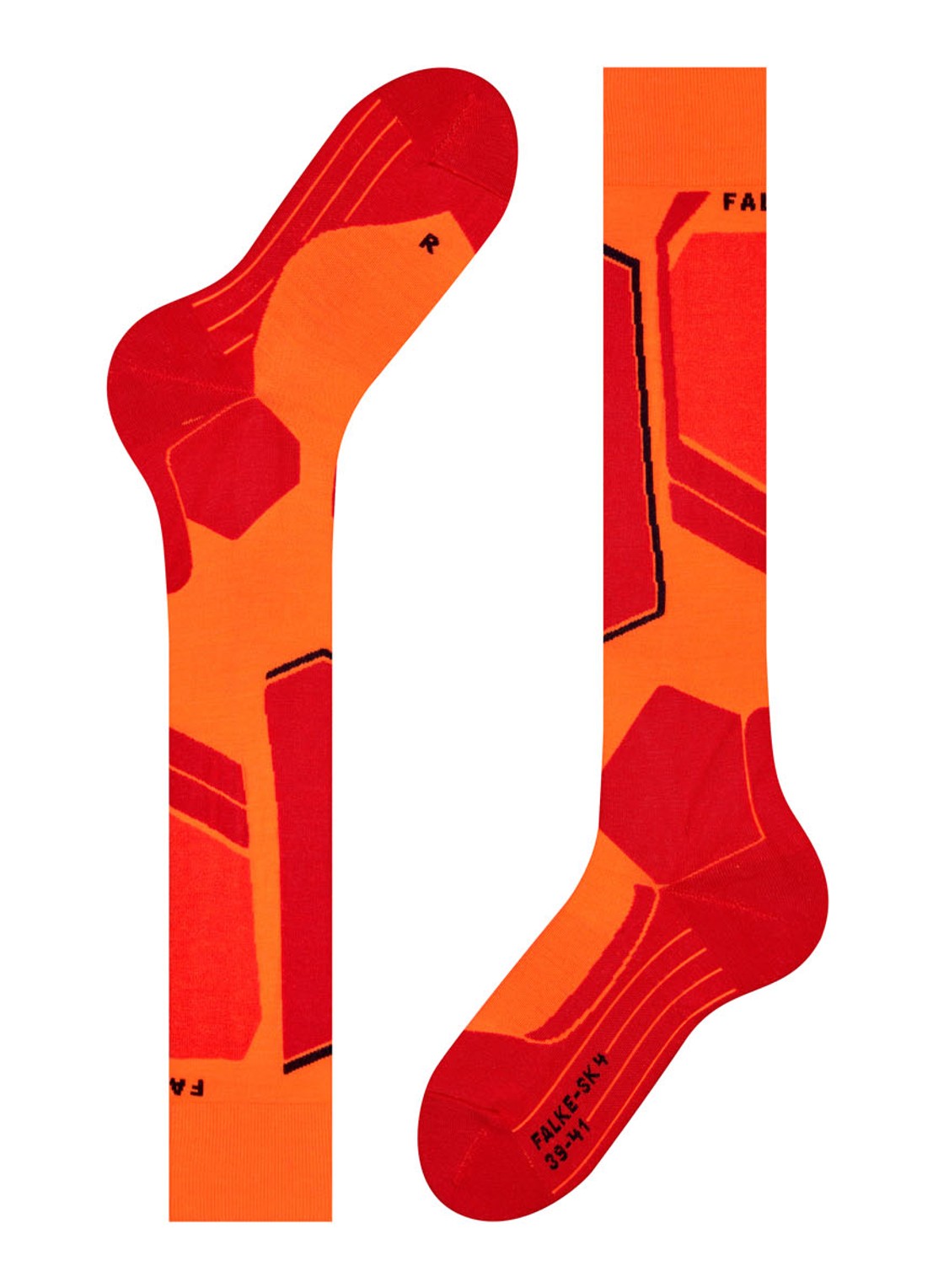 Falke SK4 skisokken in wolblend - detail 2 orange