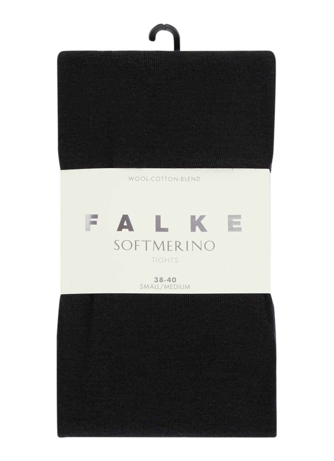 Falke Soft Merino maillot in wolblend - voorkant zwart