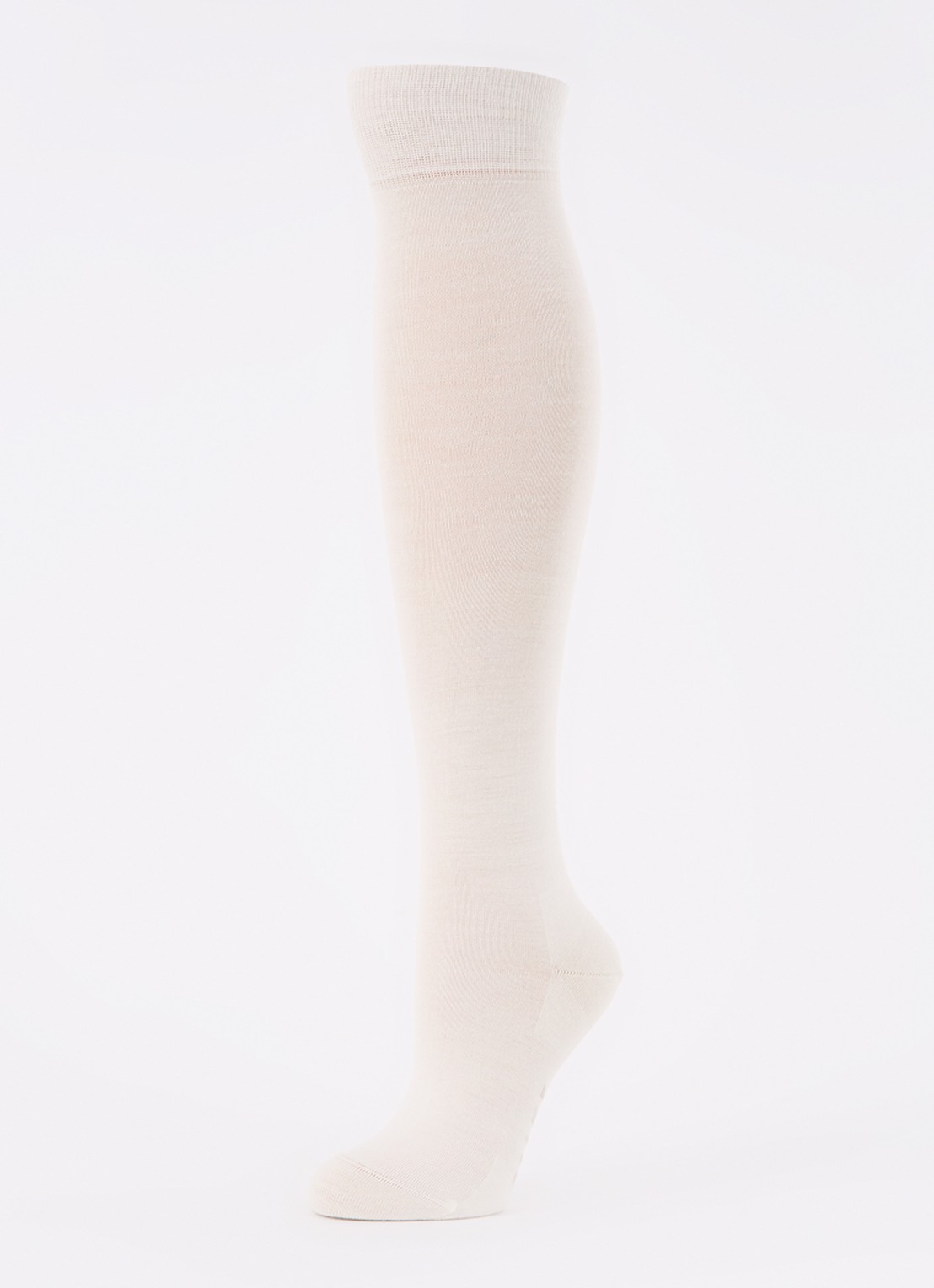 Falke Softmerino kniekousen in scheerwolblend - detail gebroken wit