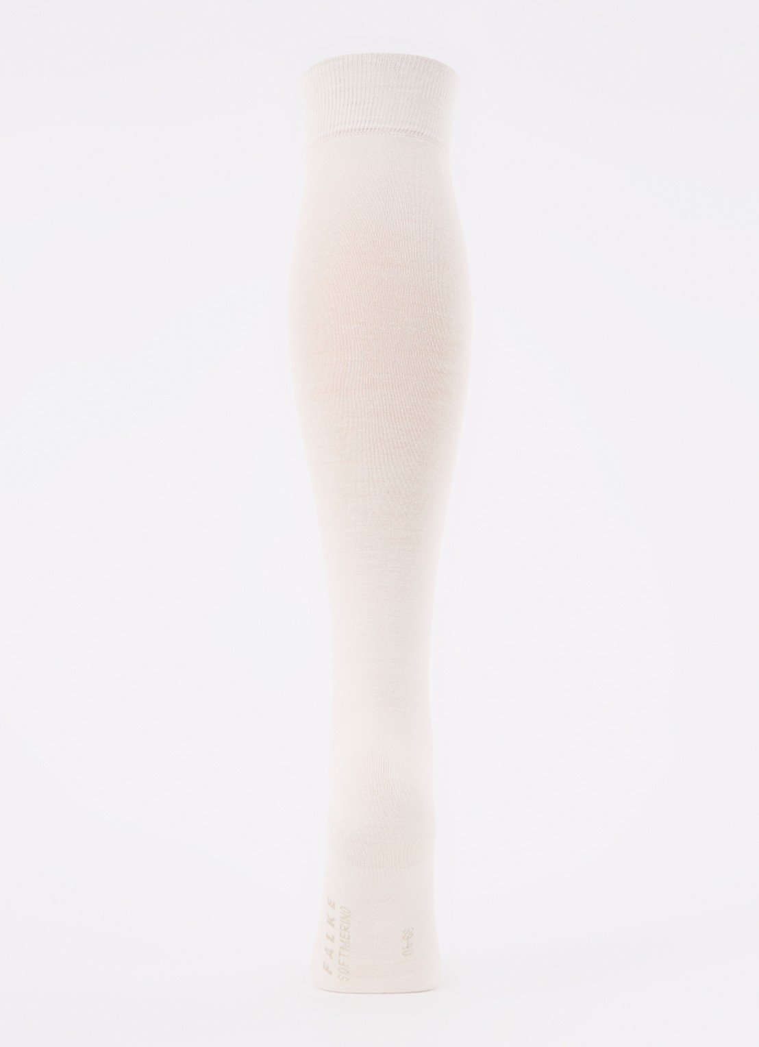 Falke Softmerino kniekousen in scheerwolblend - voorkant 3 gebroken wit
